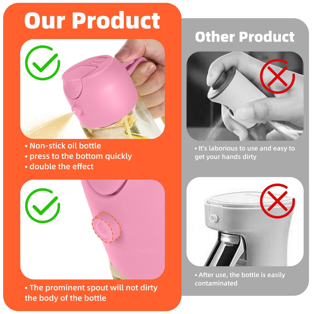 TrendPlain 16oz/470ml Glass Olive Oil Sprayer for Cooking