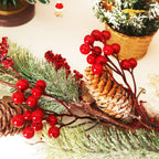 20 Pack Artificial Red Berry Picks for Christmas Decor