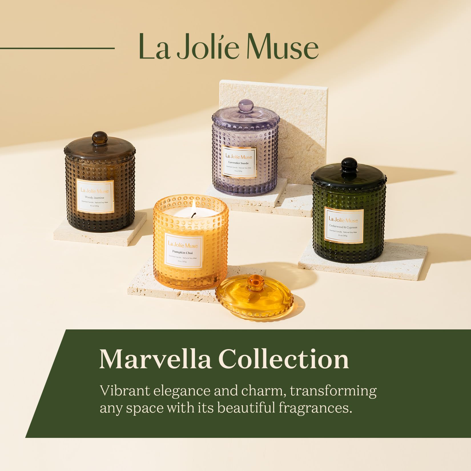 LA JOLIE MUSE Fall Candle | Sahara Amber Candles – Bergamot
