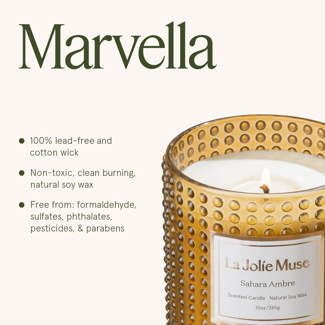 LA JOLIE MUSE Fall Candle | Sahara Amber Candles – Bergamot