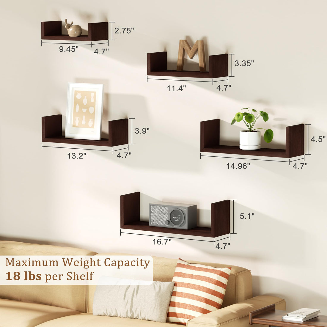 SRIWATANA Floating Shelves for Wall
