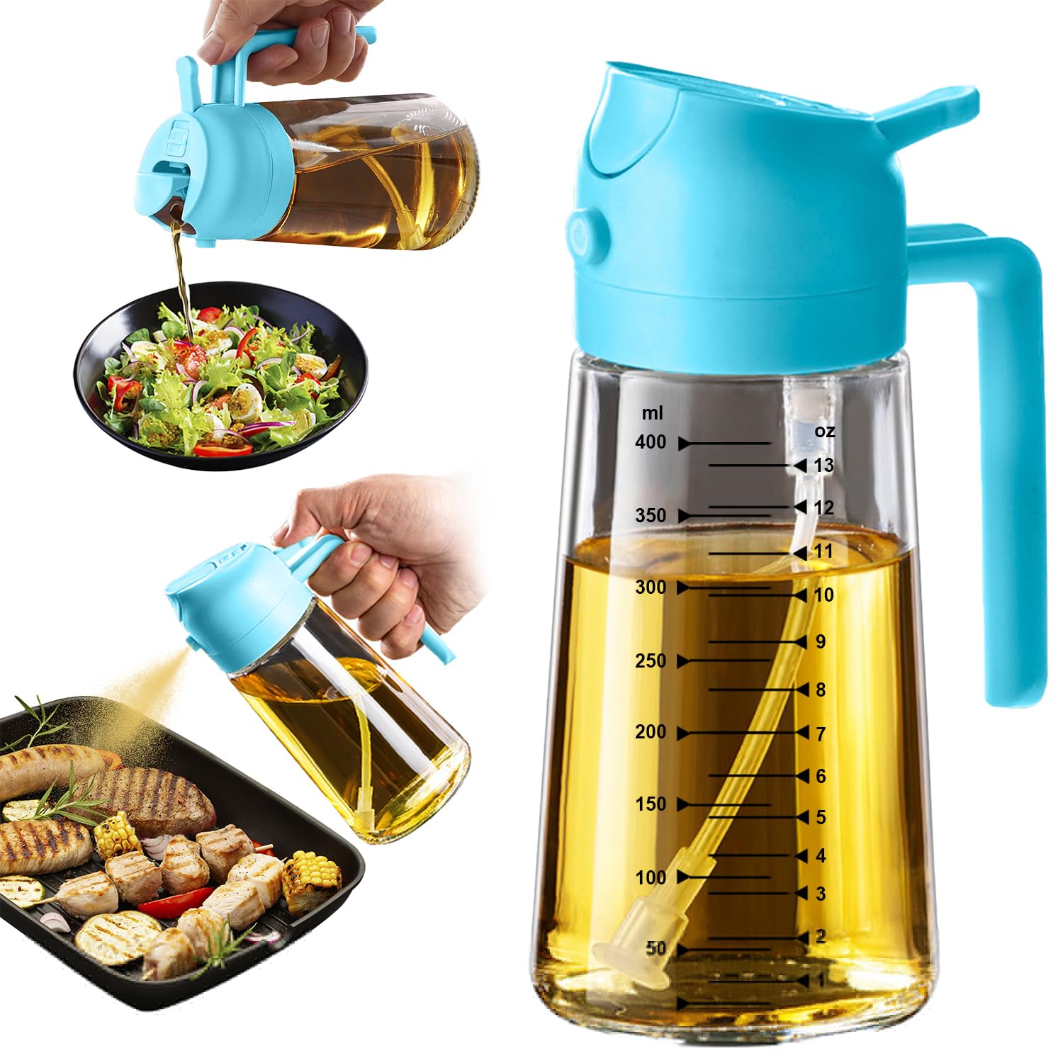 TrendPlain 16oz/470ml Glass Olive Oil Sprayer for Cooking