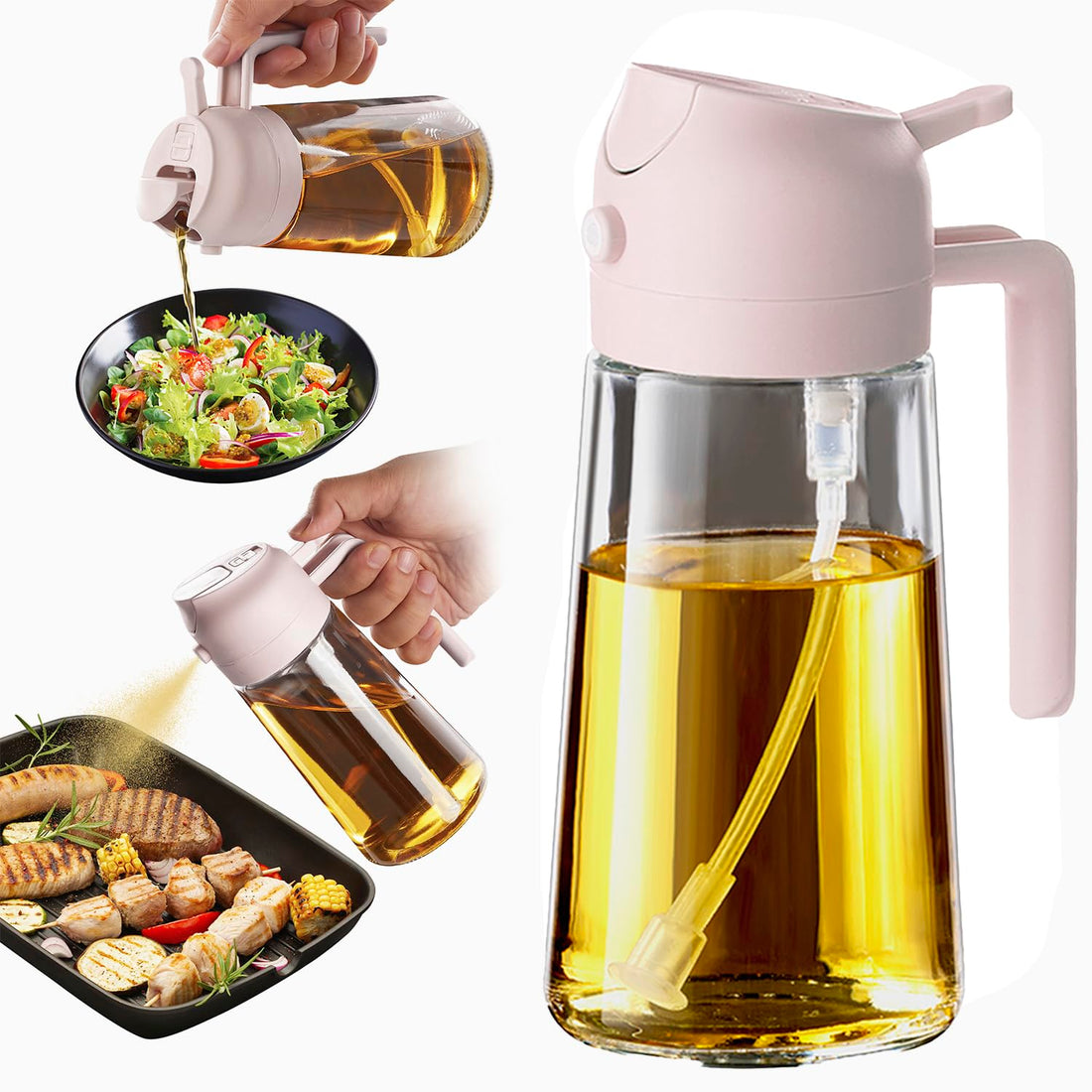 TrendPlain 16oz/470ml Glass Olive Oil Sprayer for Cooking