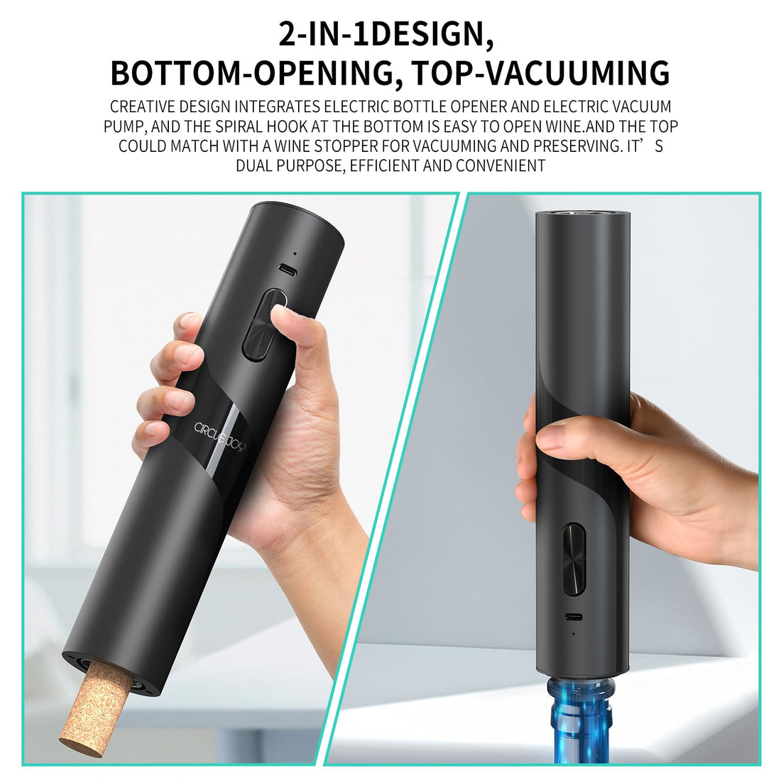 Electric Wine Bottle Opener 7-in-1 Wine Gift Set with Electric Vacuum Pump