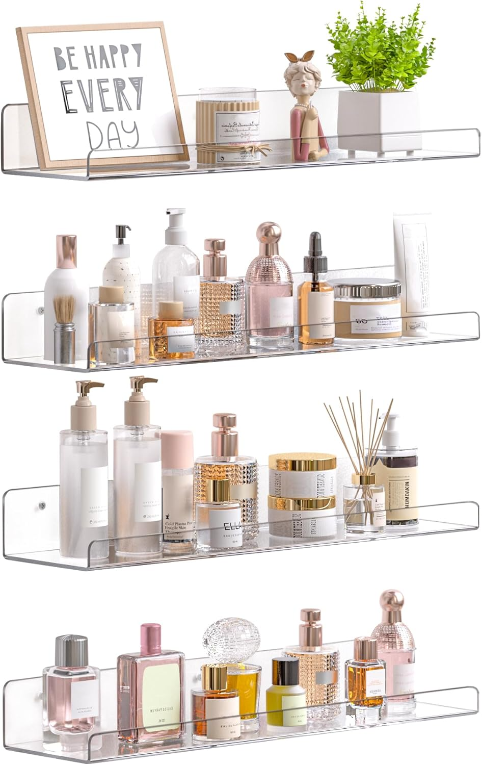 Clear Acrylic Wall Shelves – 15 Inch Display Shelf