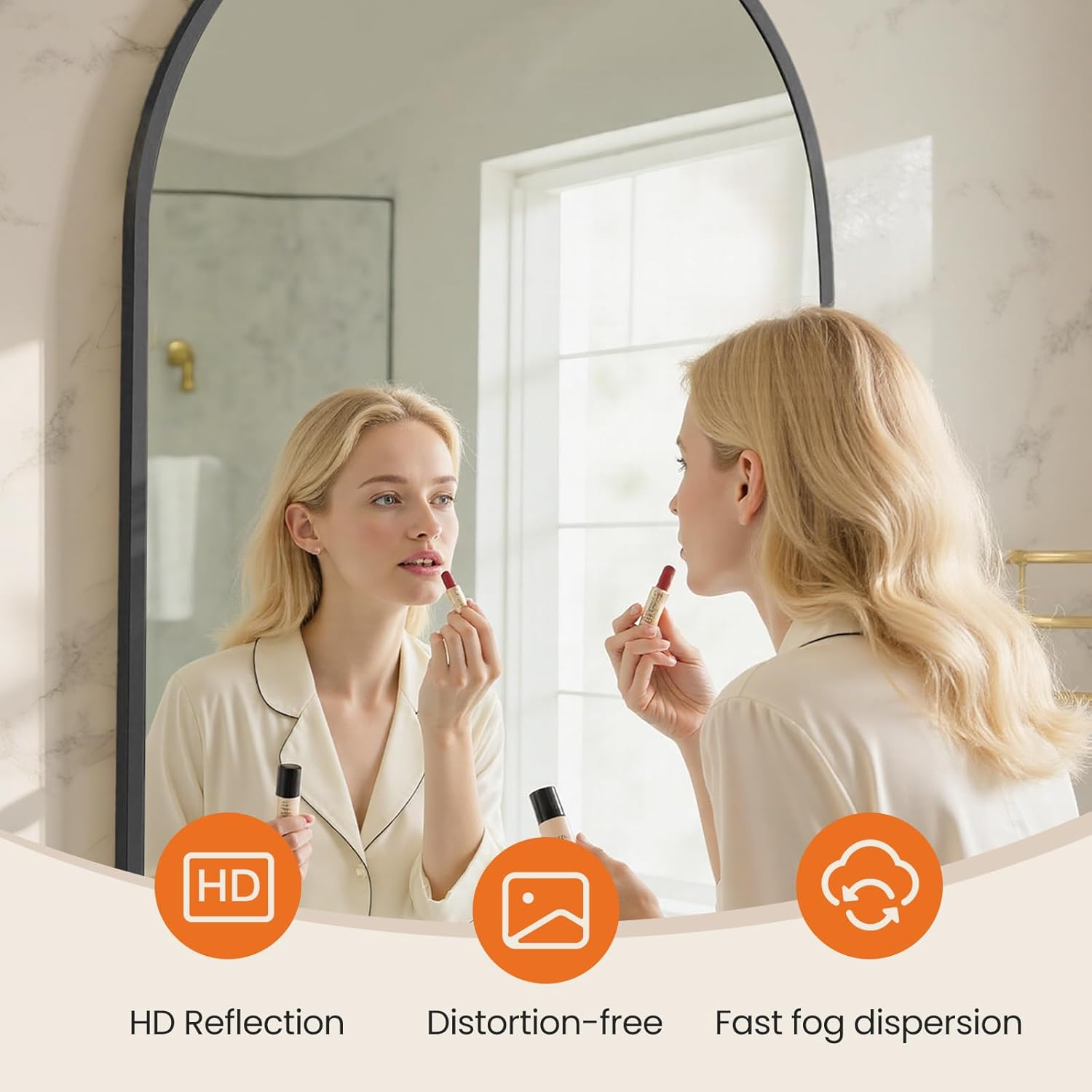 Sweetcrispy Black Round Wall Mirror 30 Inch