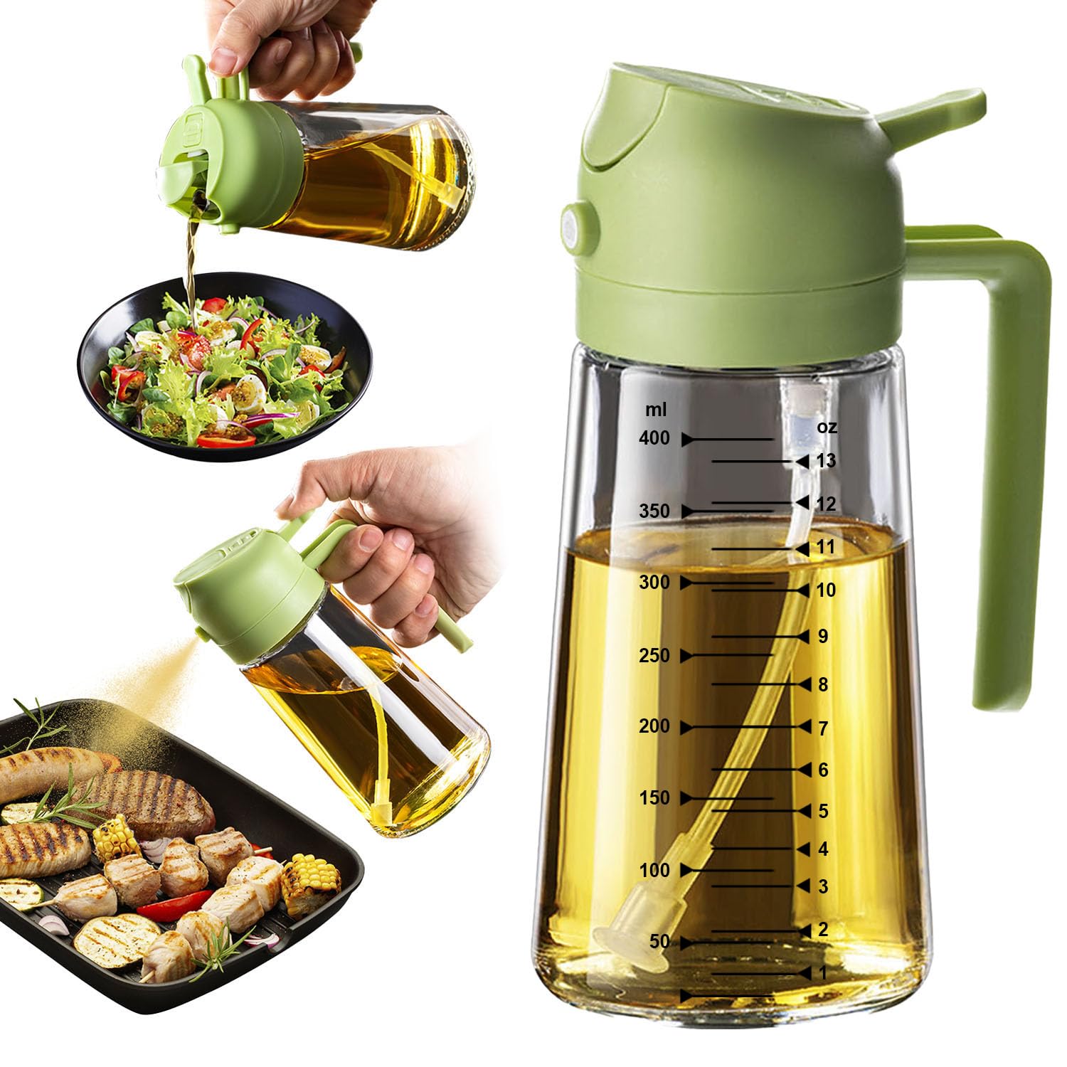 TrendPlain 16oz Glass Olive Oil Sprayer for Cooking
