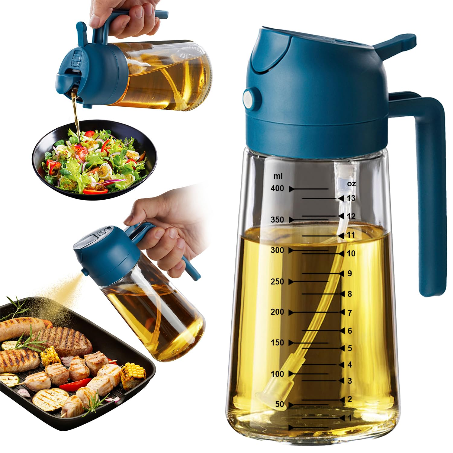 TrendPlain 16oz/470ml Glass Olive Oil Sprayer for Cooking