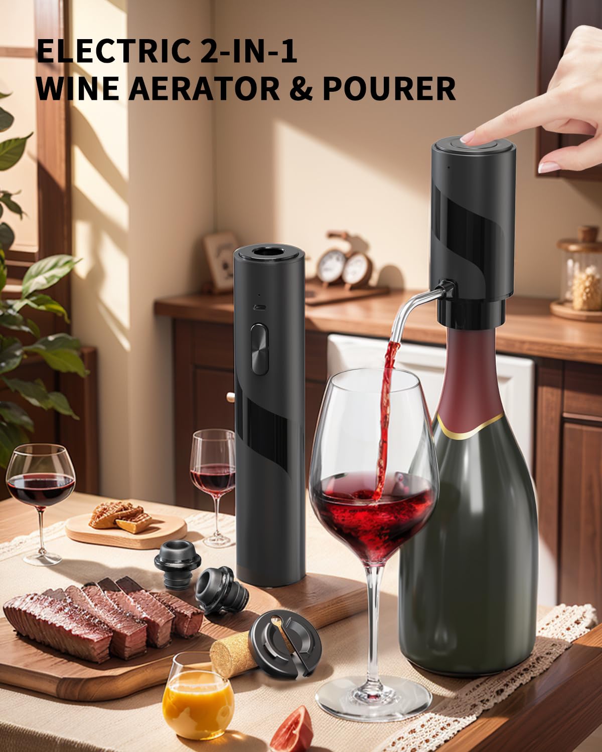 Electric Wine Bottle Opener 7-in-1 Wine Gift Set with Electric Vacuum Pump