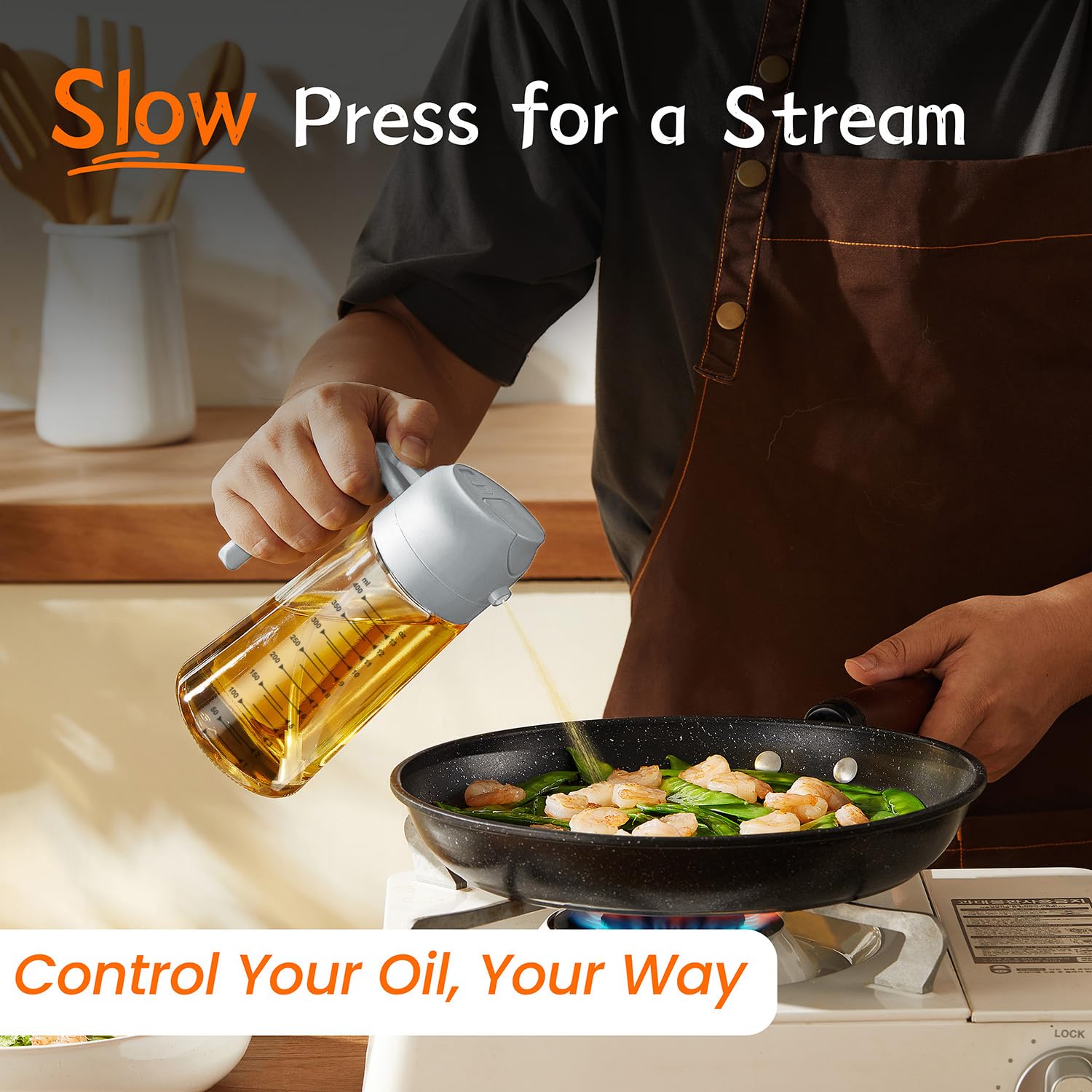 TrendPlain 16oz/470ml Glass Olive Oil Sprayer for Cooking