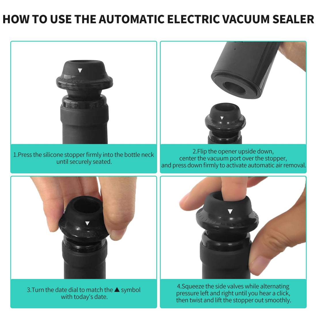 Electric Wine Bottle Opener 7-in-1 Wine Gift Set with Electric Vacuum Pump