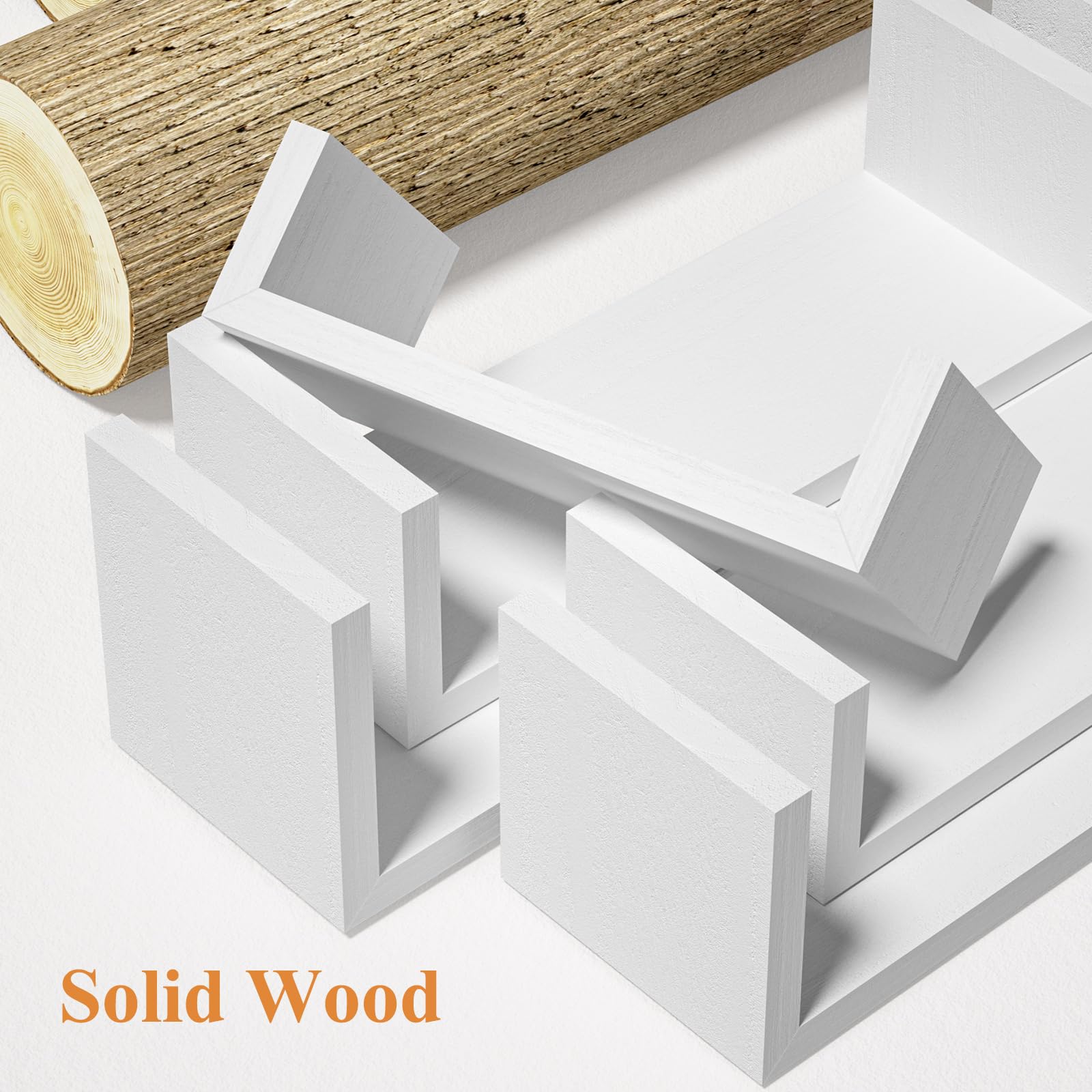 Floating Wood Wall Shelves for Bathroom, Kitchen & Decor