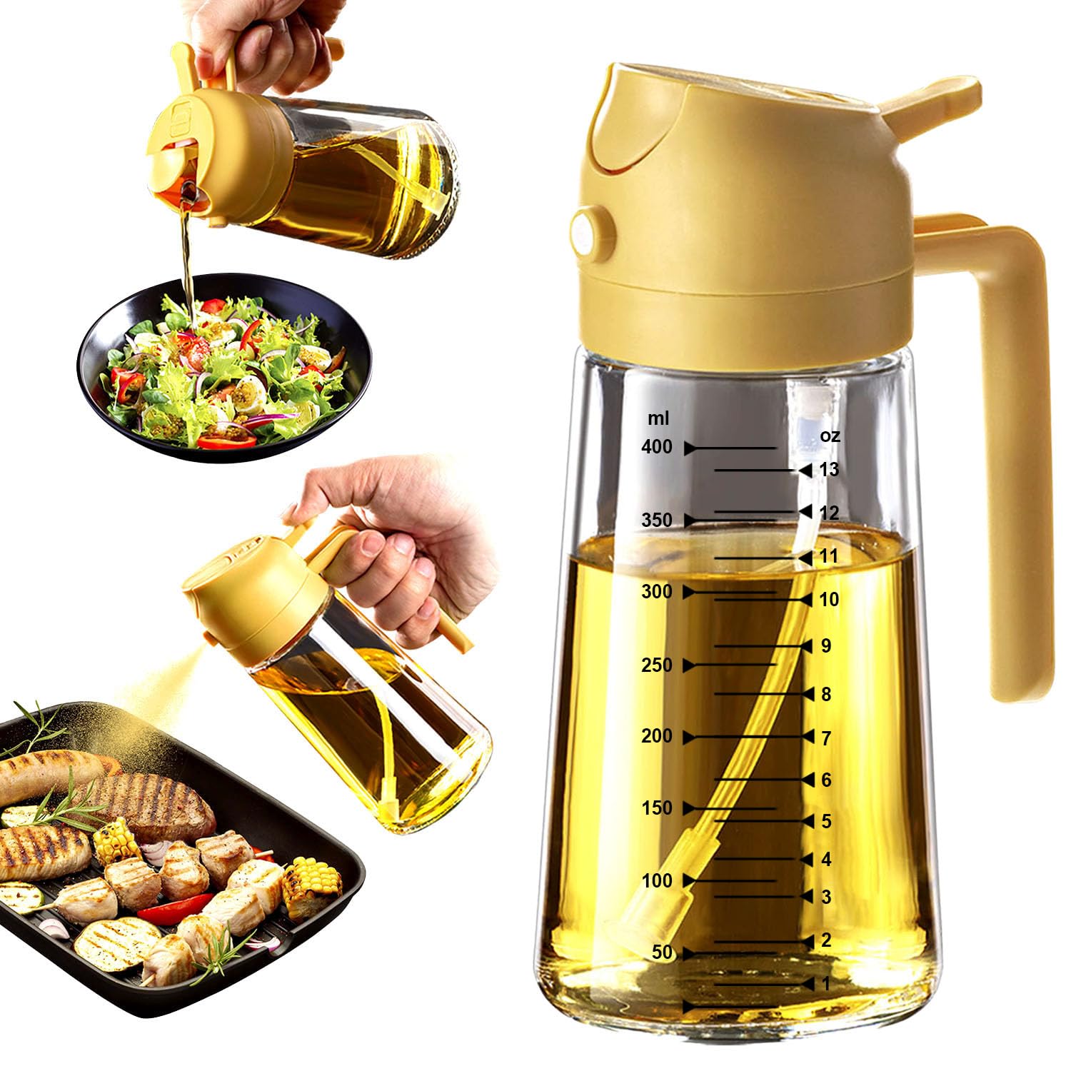 TrendPlain 16oz/470ml Glass Olive Oil Sprayer for Cooking