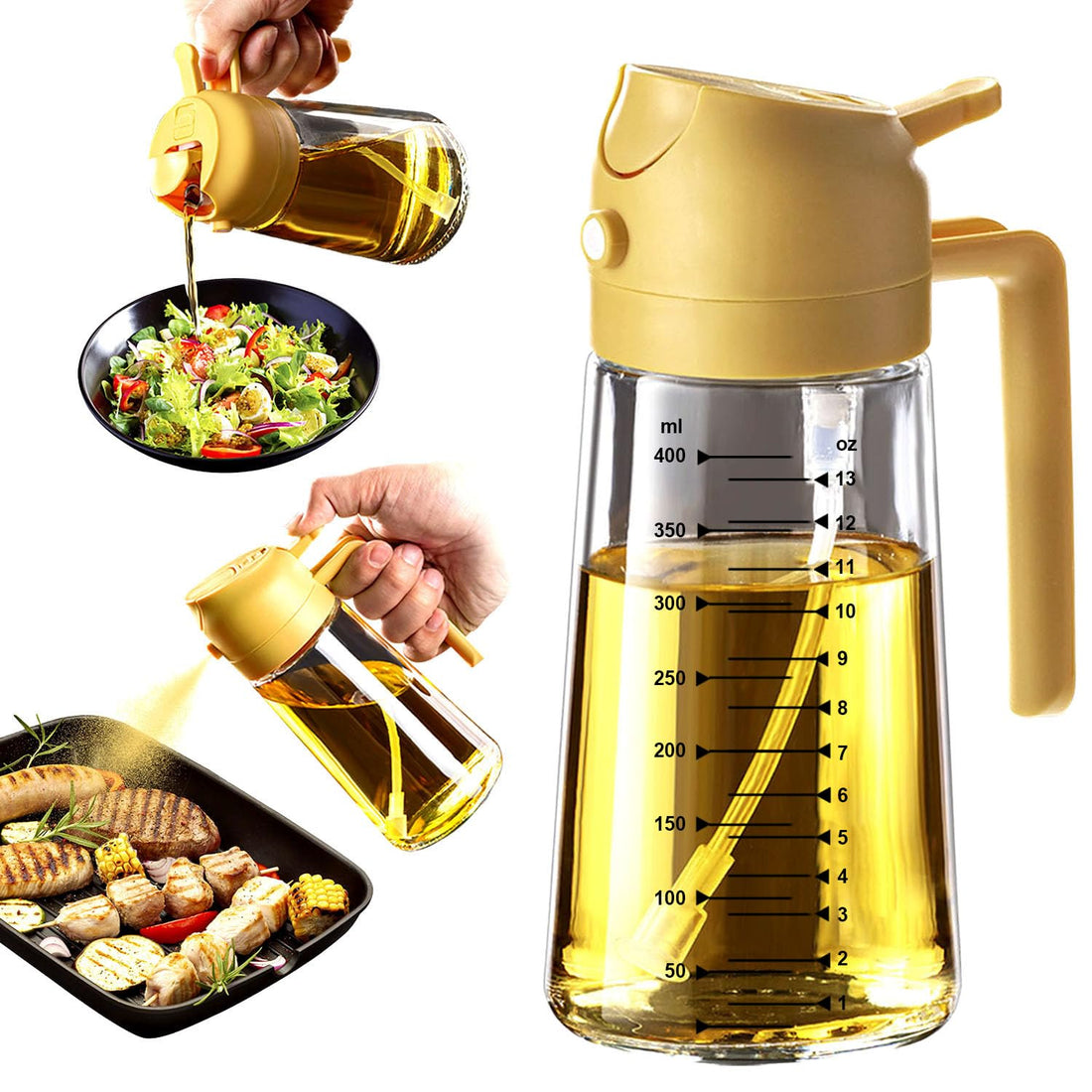 TrendPlain 16oz/470ml Glass Olive Oil Sprayer for Cooking