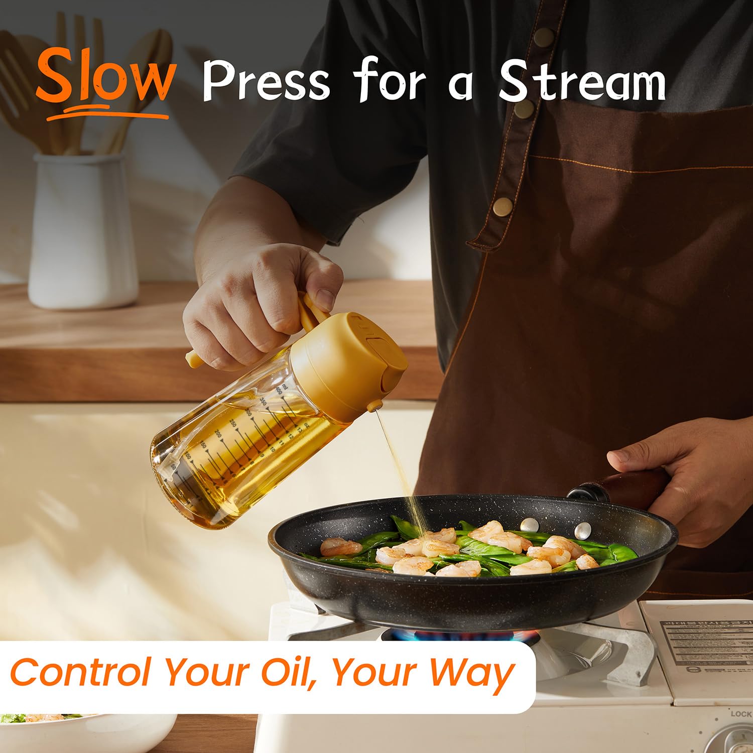 TrendPlain 16oz/470ml Glass Olive Oil Sprayer for Cooking