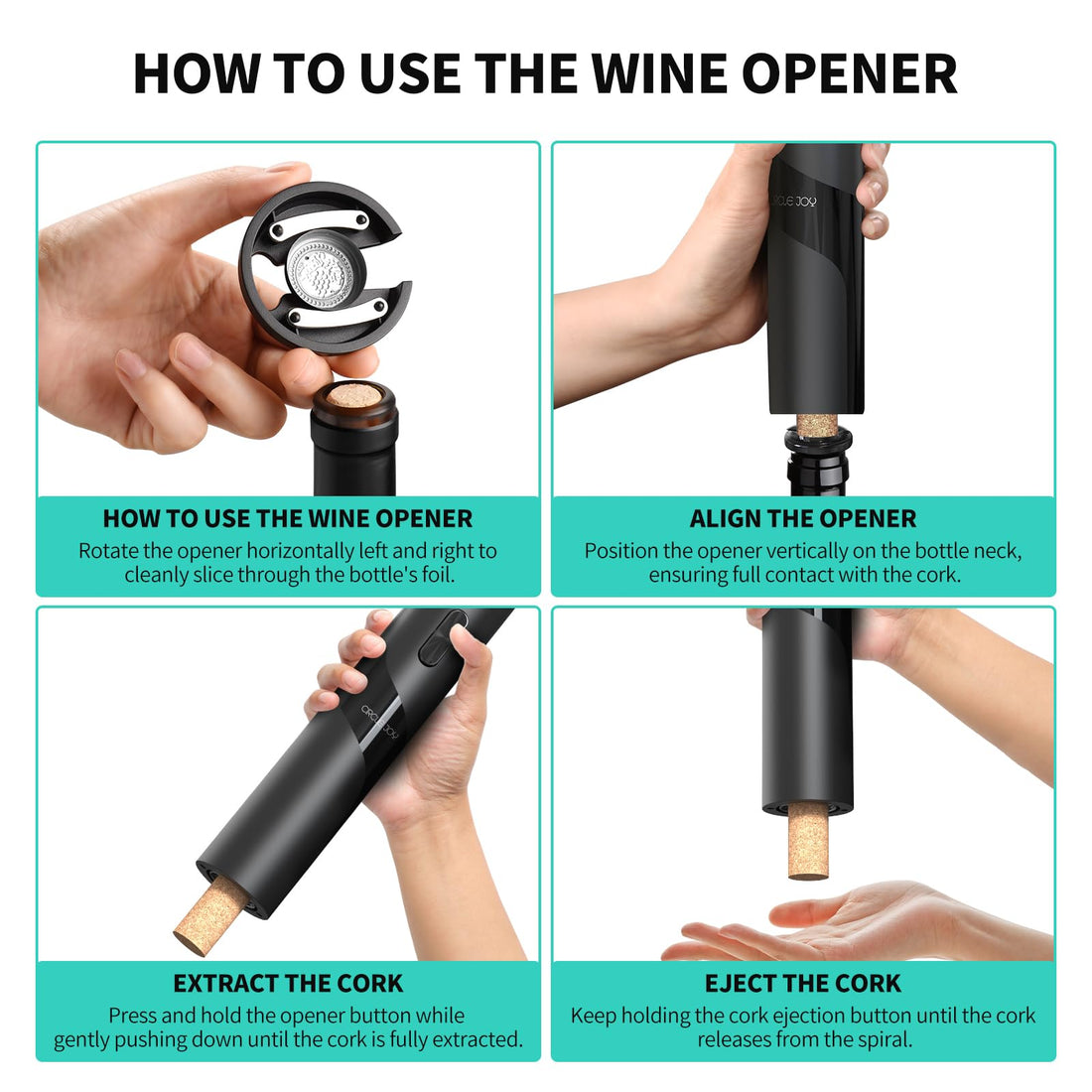 Electric Wine Bottle Opener 7-in-1 Wine Gift Set with Electric Vacuum Pump