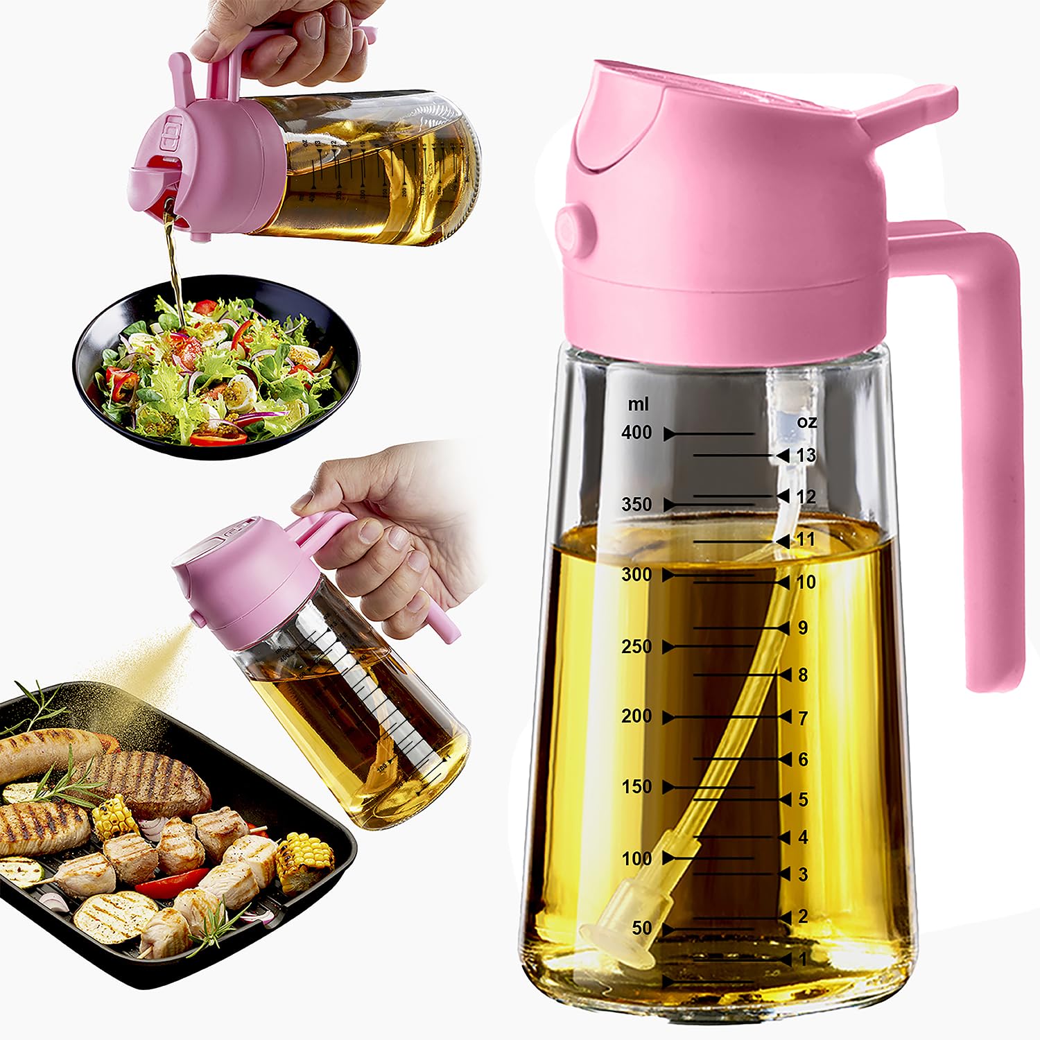 TrendPlain 16oz Glass Olive Oil Sprayer for Cooking