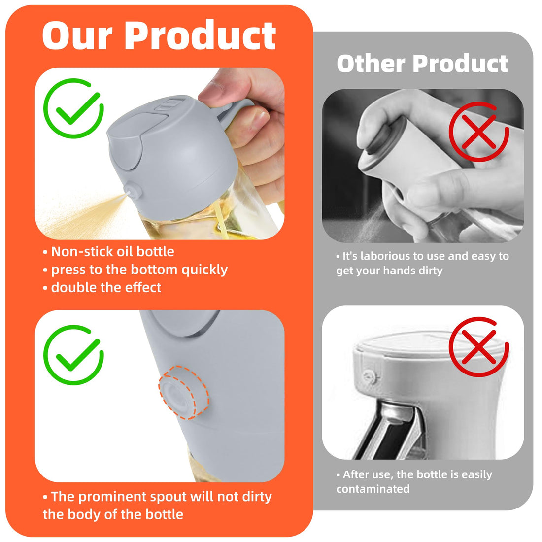 TrendPlain 16oz/470ml Glass Olive Oil Sprayer for Cooking