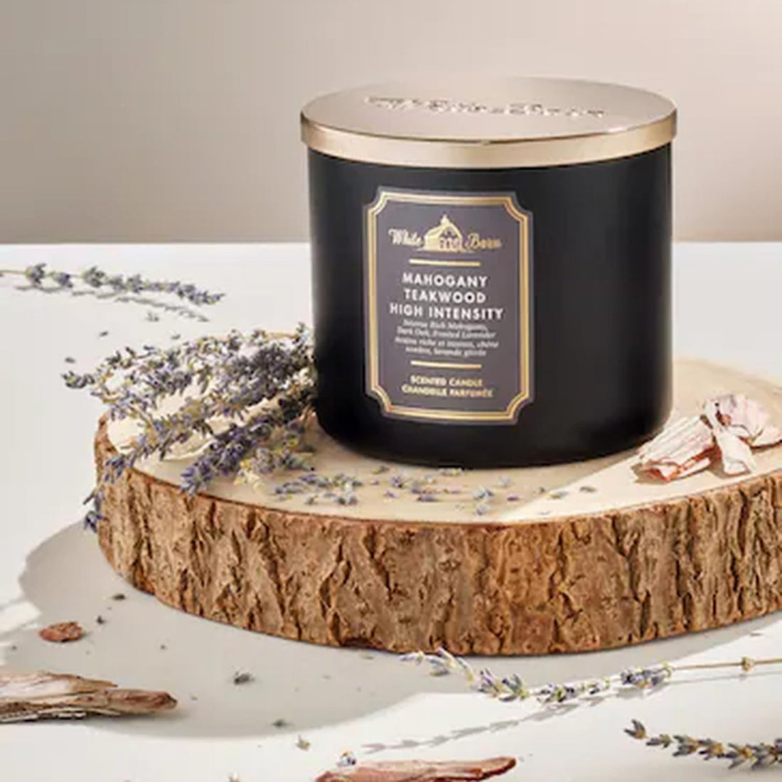 Works White Barn 3-Wick Candle in Mahogany Teakwood High Intensity