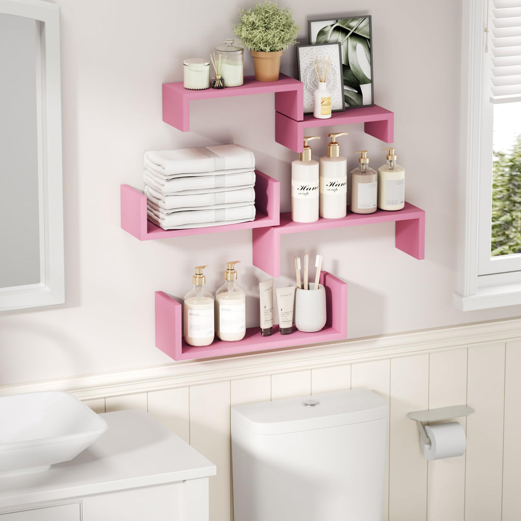 Floating Wood Wall Shelves for Bathroom, Kitchen & Decor