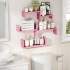 Floating Wood Wall Shelves for Bathroom, Kitchen & Decor