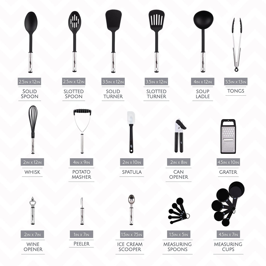 24-Piece Kitchen Utensils Set – Nylon & Stainless Steel
