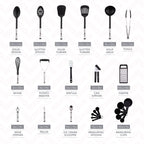 24-Piece Kitchen Utensils Set – Nylon & Stainless Steel