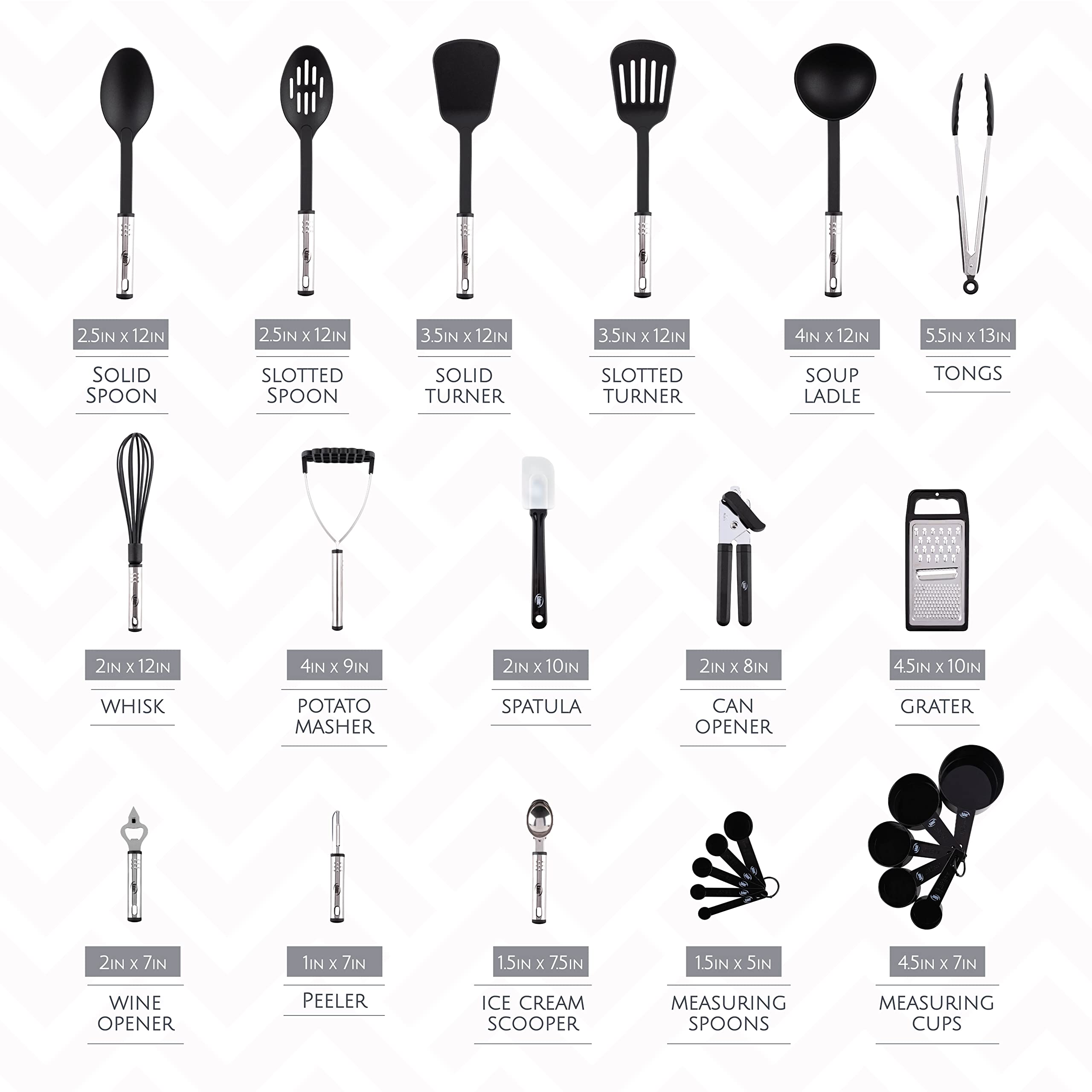24-Piece Kitchen Utensils Set – Nylon & Stainless Steel