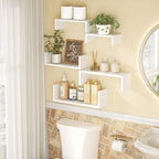 Floating Wood Wall Shelves for Bathroom, Kitchen & Decor