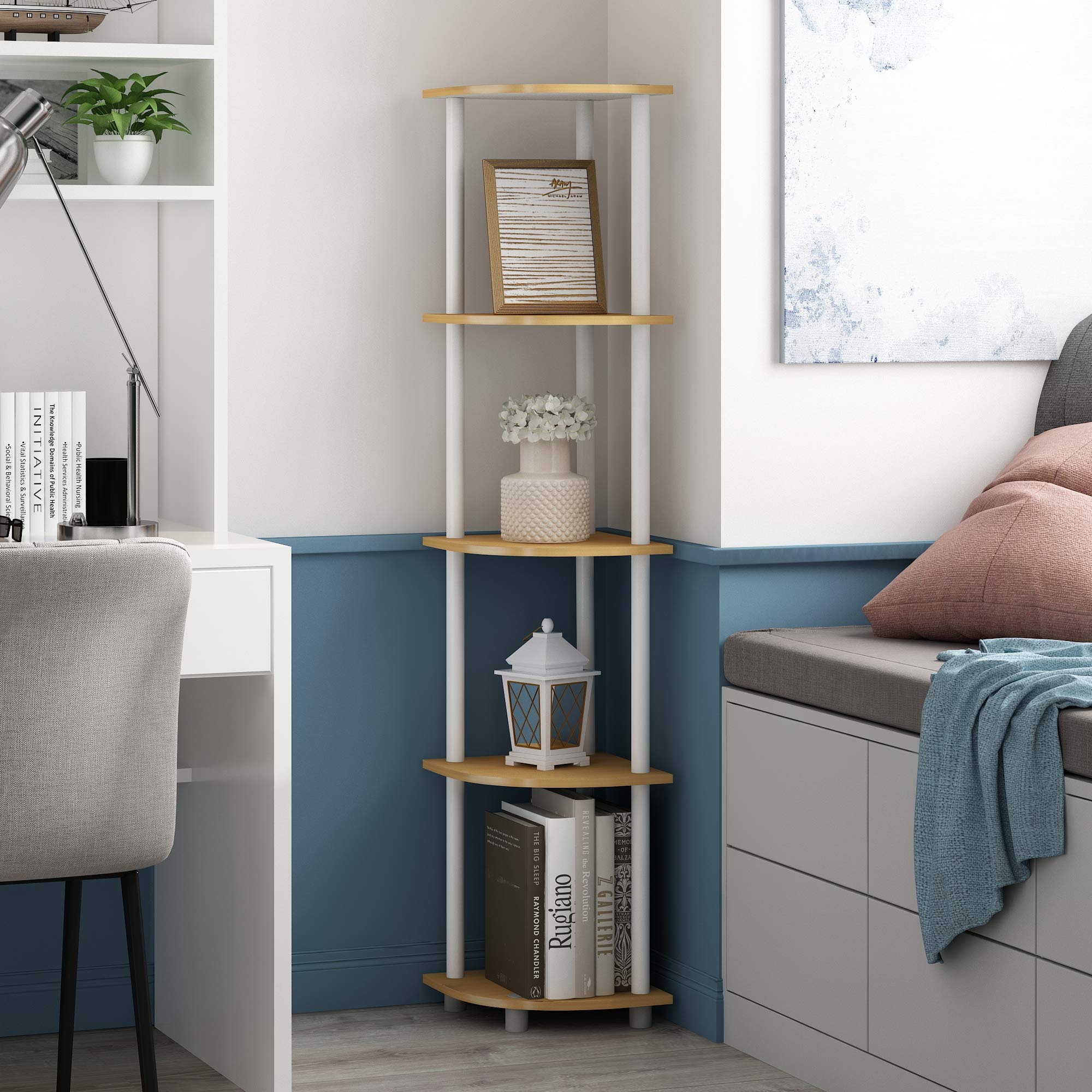 Furinno Turn-N-Tube 5 Tier Corner Display for Any Room