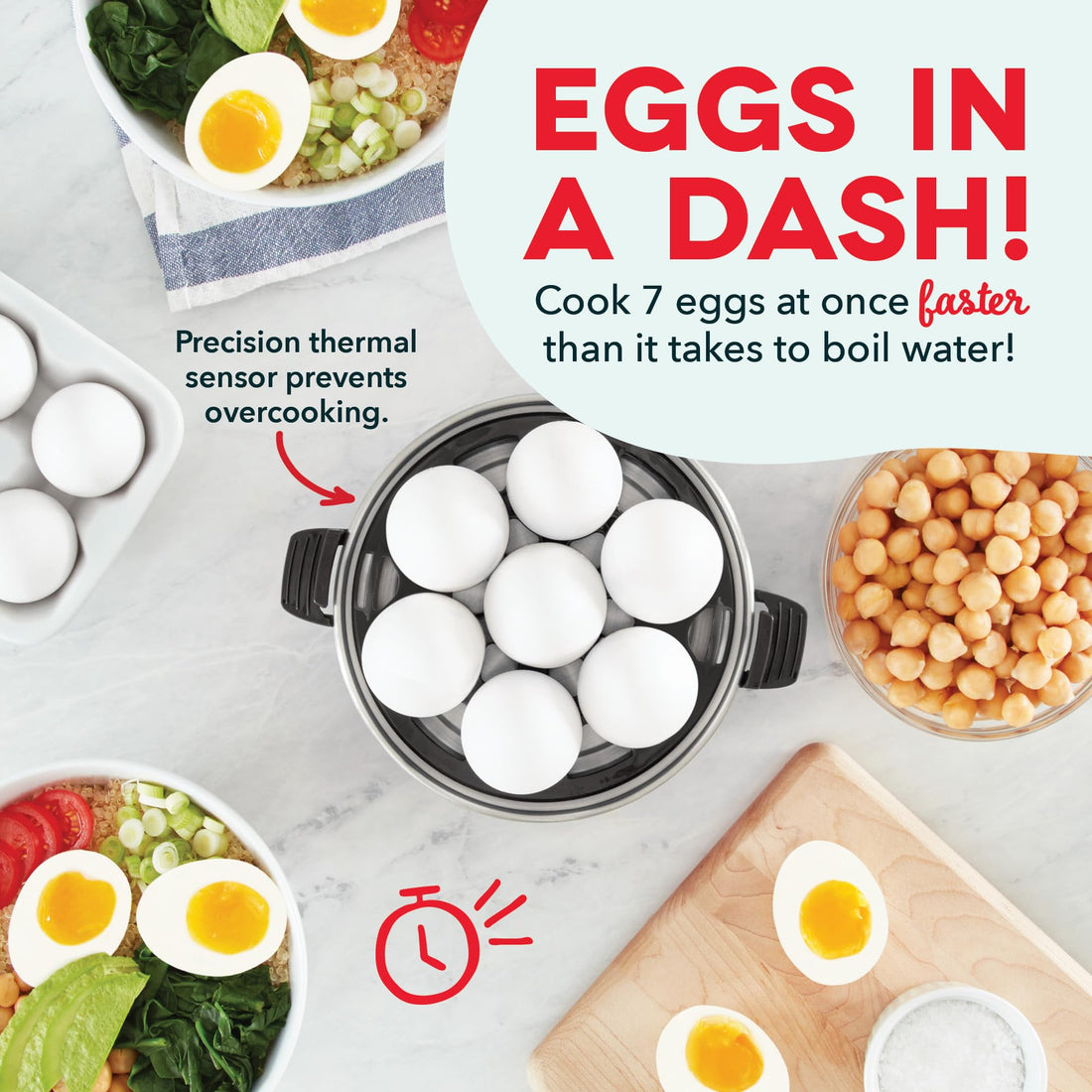 DASH Rapid Egg Cooker: 7 Egg Capacity Electric Egg Cooker for Hard Boiled Eggs