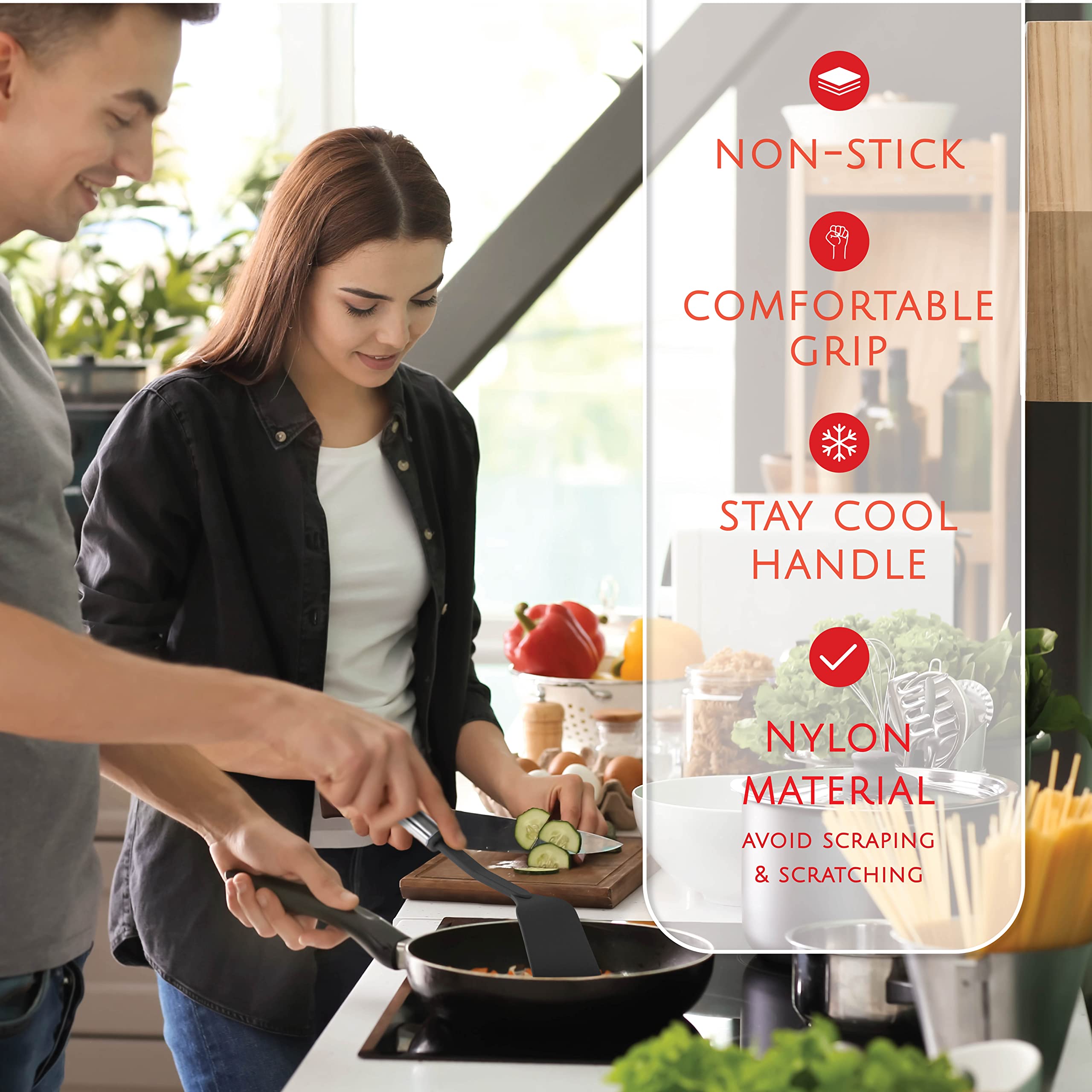 24-Piece Kitchen Utensils Set – Nylon & Stainless Steel