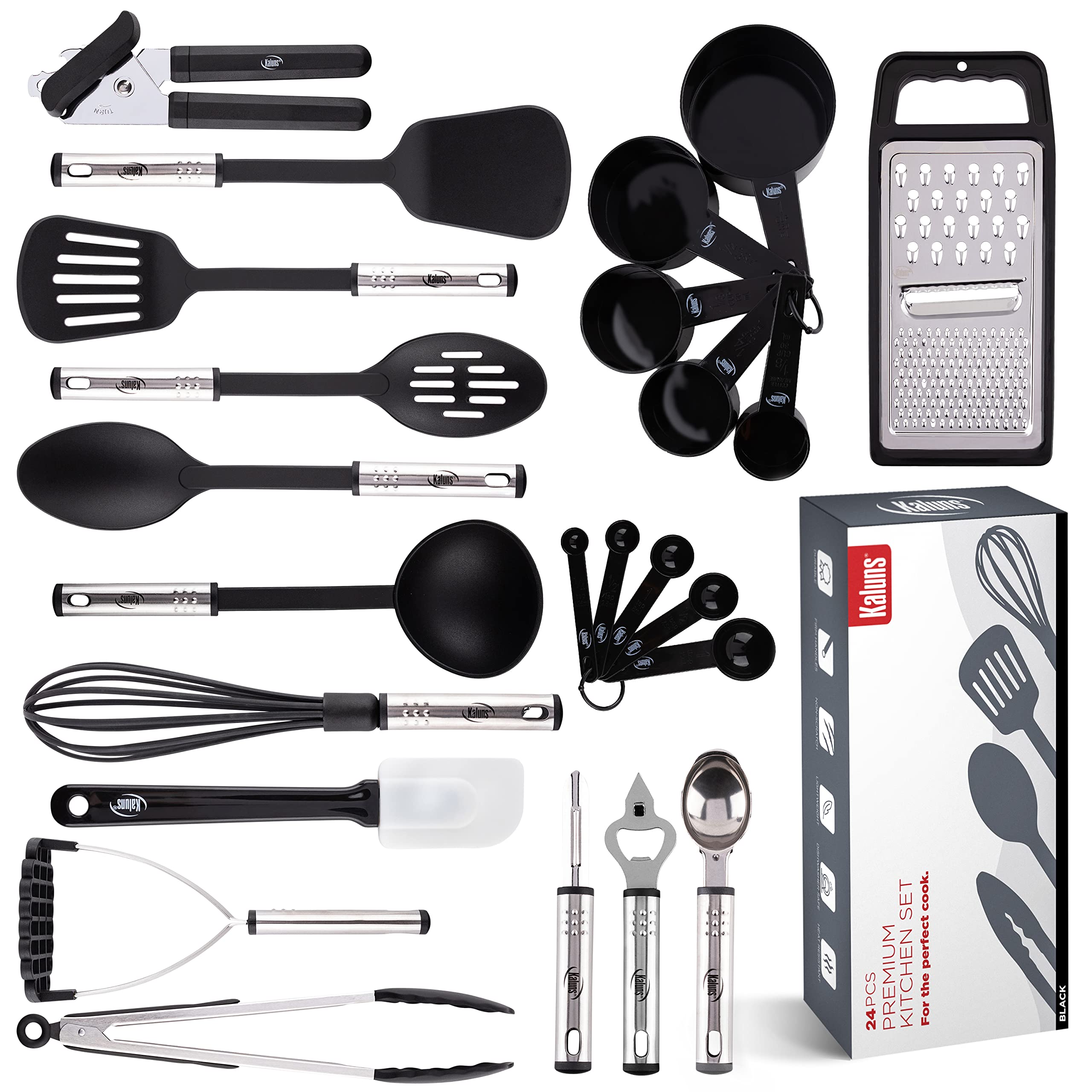 24-Piece Kitchen Utensils Set – Nylon & Stainless Steel