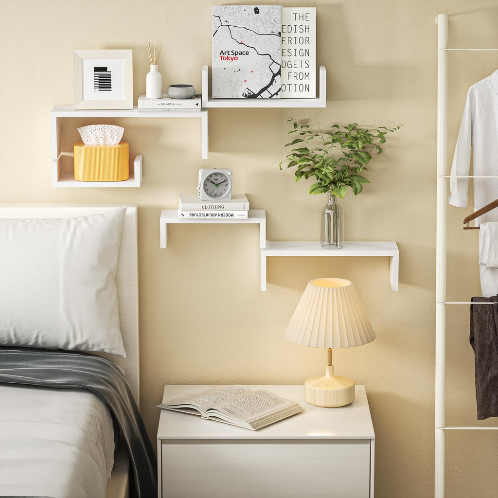 Floating Wood Wall Shelves for Bathroom, Kitchen & Decor