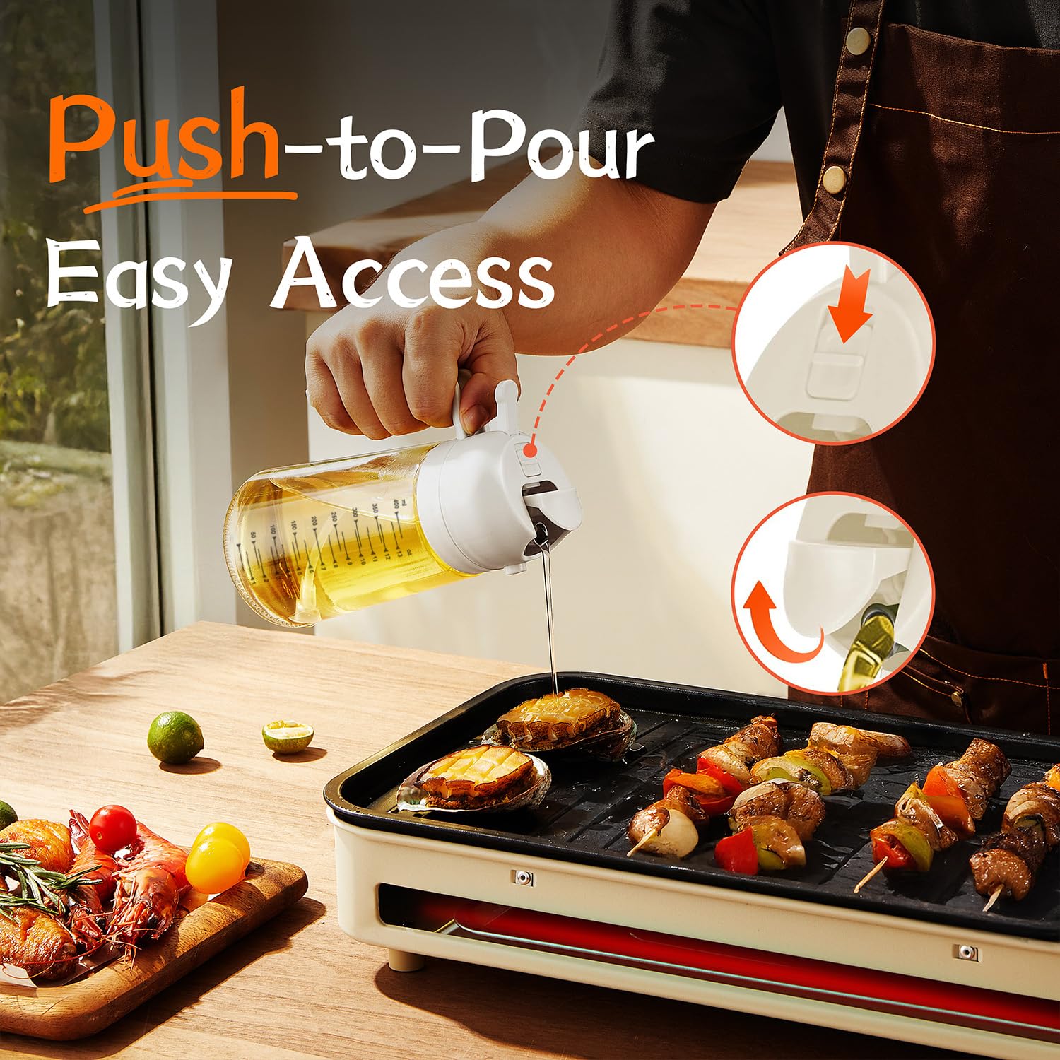 TrendPlain 16oz/470ml Glass Olive Oil Sprayer for Cooking