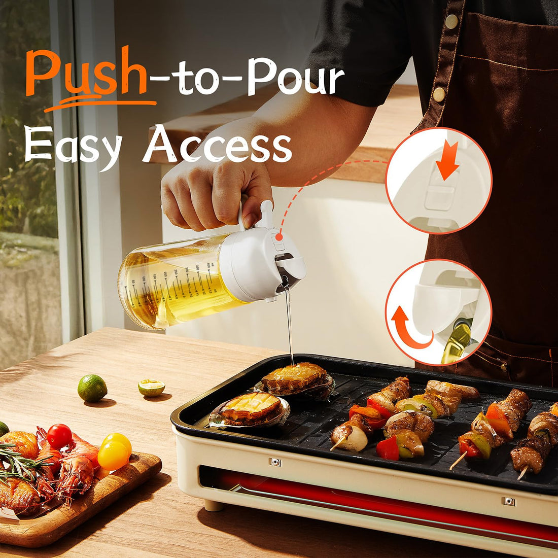 TrendPlain 16oz/470ml Glass Olive Oil Sprayer for Cooking