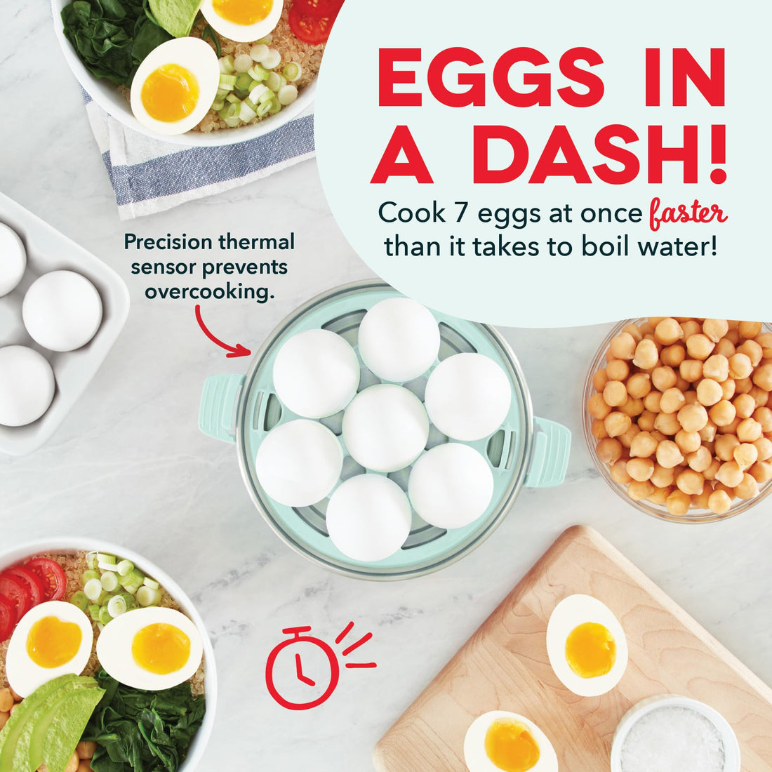 DASH Rapid Egg Cooker: 7 Egg Capacity Electric Egg Cooker for Hard Boiled Eggs