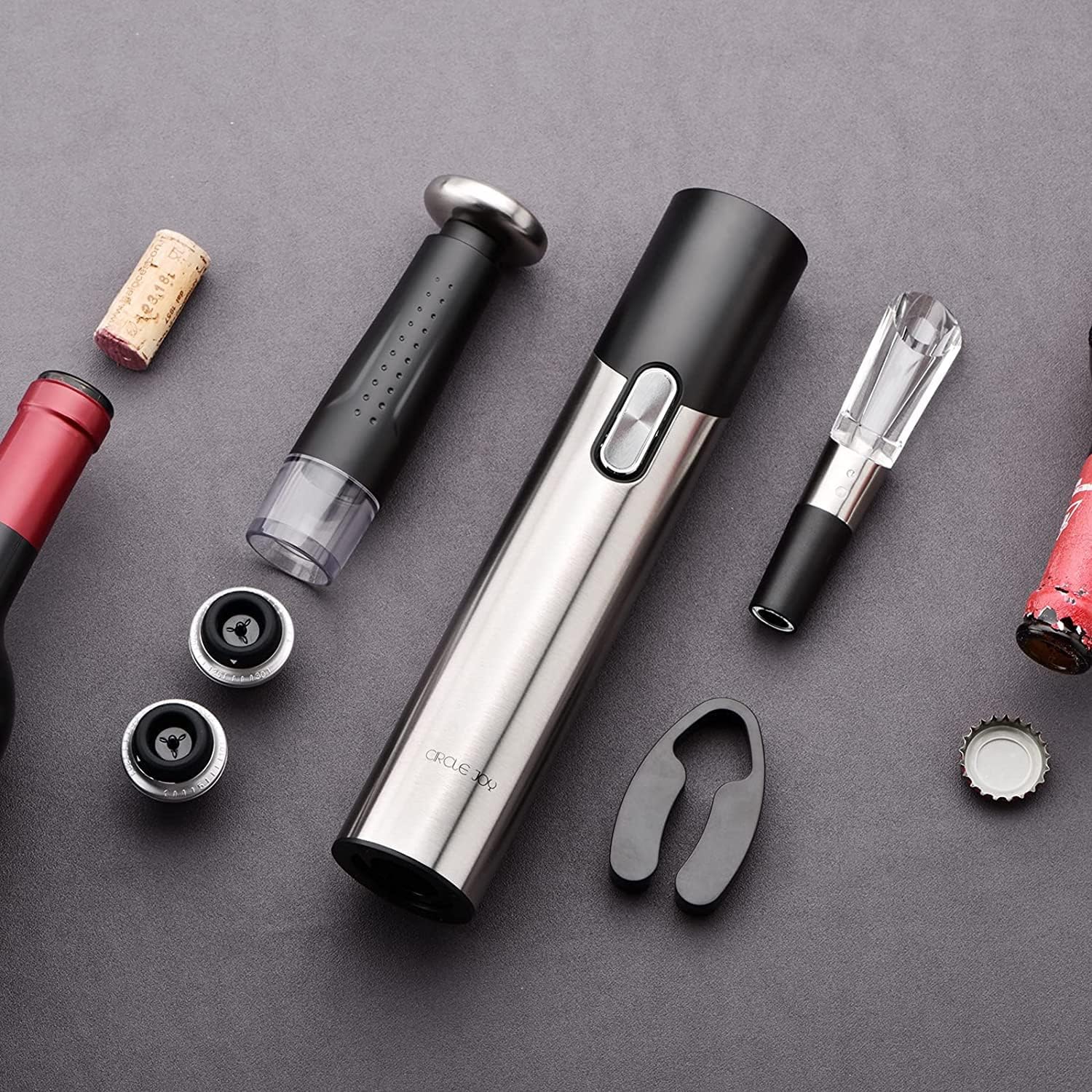 Electric Wine Bottle Opener 7-in-1 Wine Gift Set with Electric Vacuum Pump