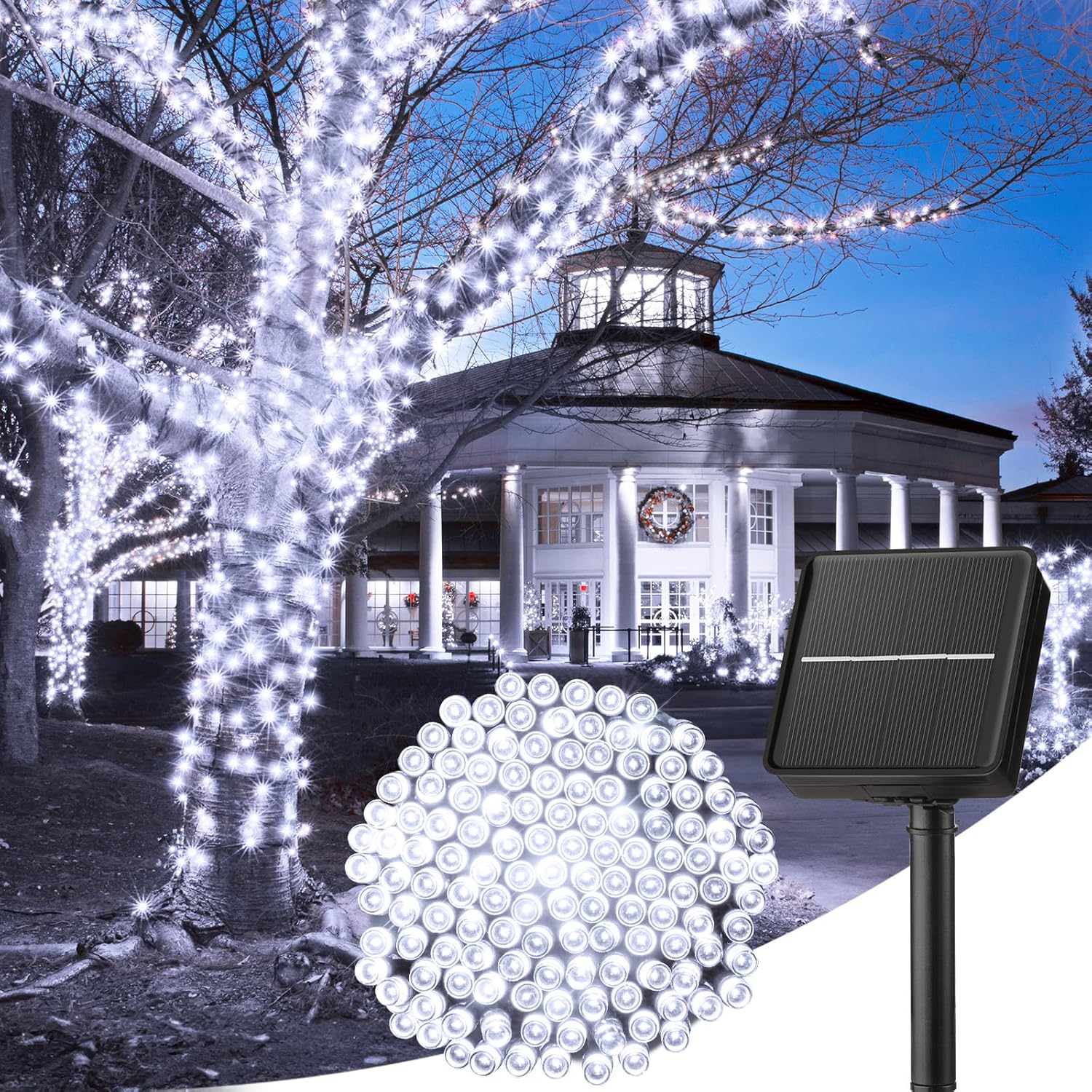 Minetom Solar String Lights 40FT 100 LED Waterproof