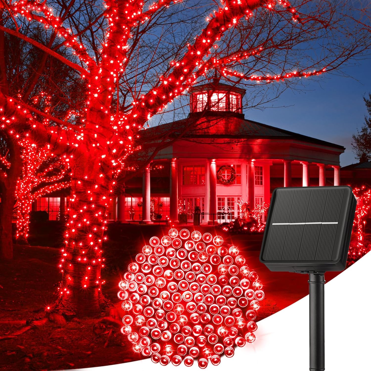 Minetom Solar String Lights 40FT 100 LED Waterproof