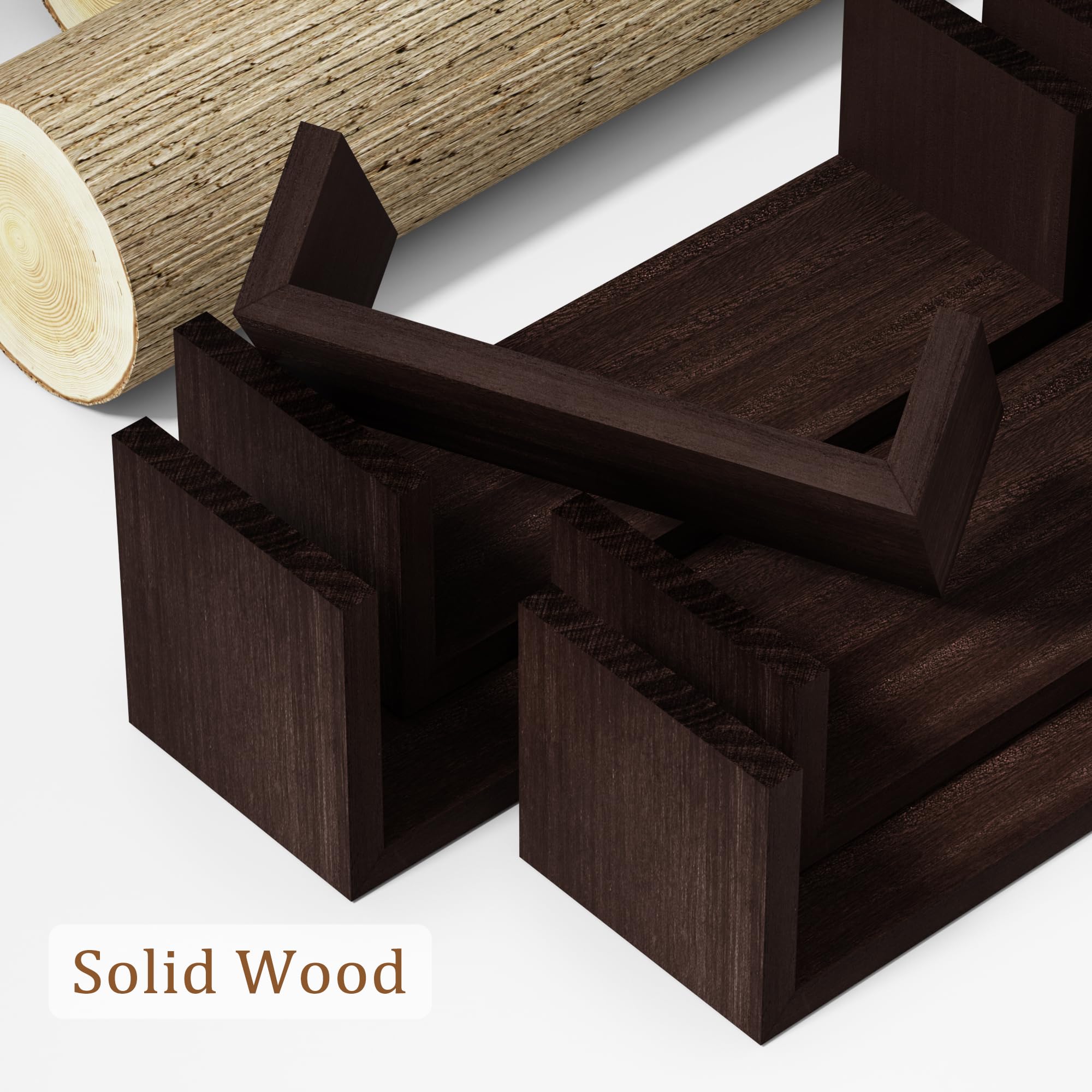 Floating Wood Wall Shelves for Bathroom, Kitchen & Decor