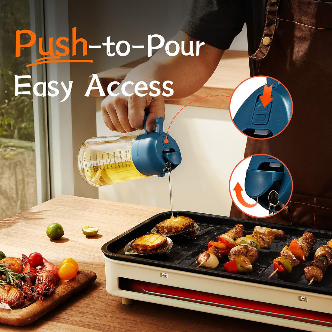 TrendPlain 16oz/470ml Glass Olive Oil Sprayer for Cooking