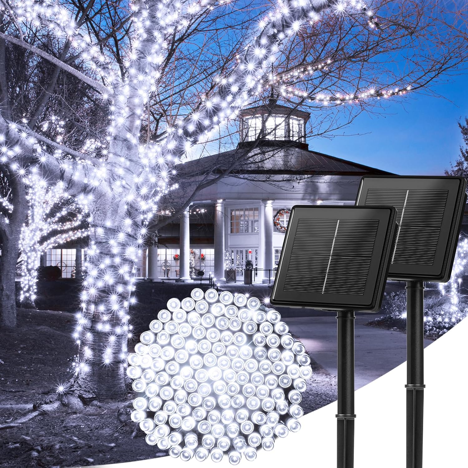 Minetom Solar String Lights 40FT 100 LED Waterproof