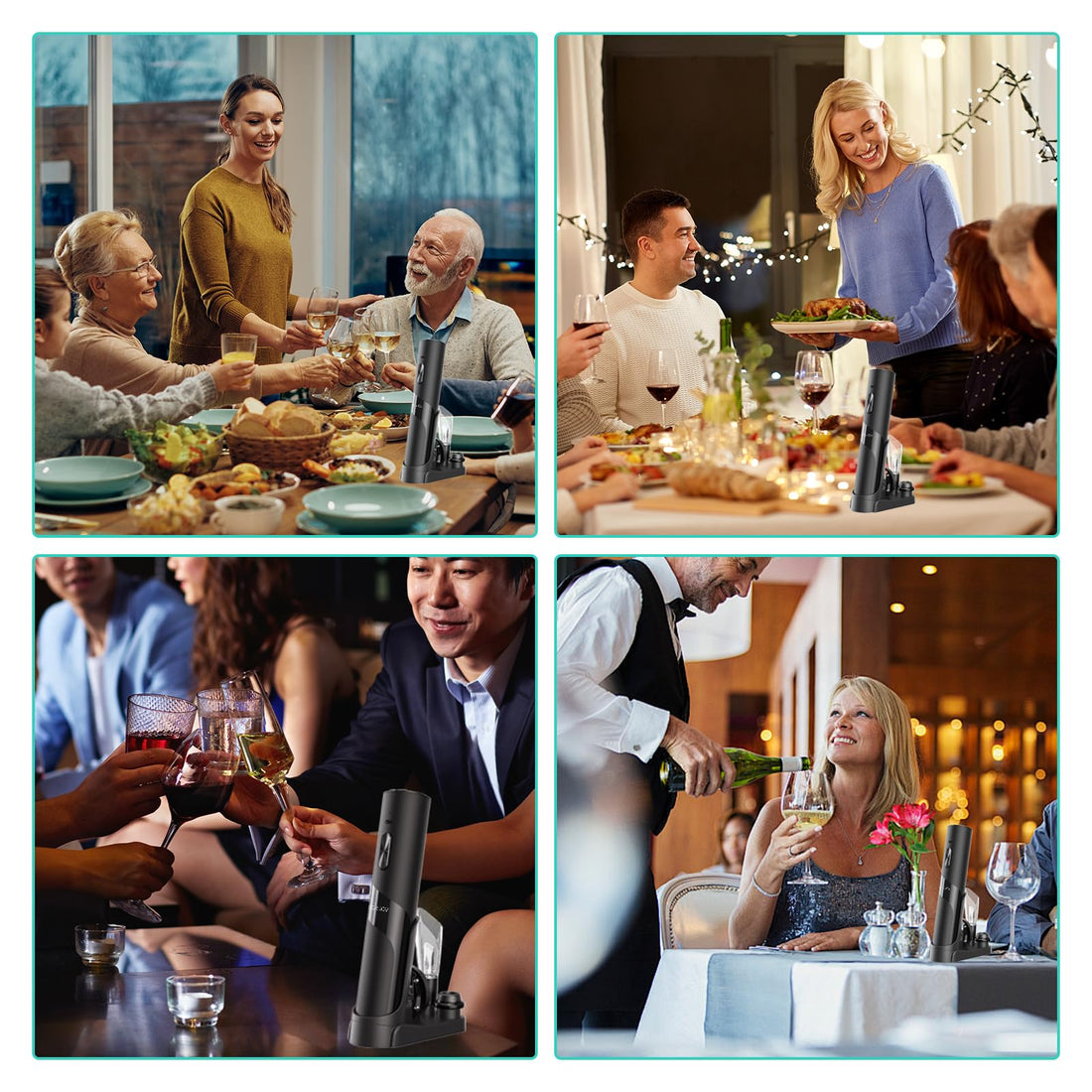 Electric Wine Bottle Opener 7-in-1 Wine Gift Set with Electric Vacuum Pump