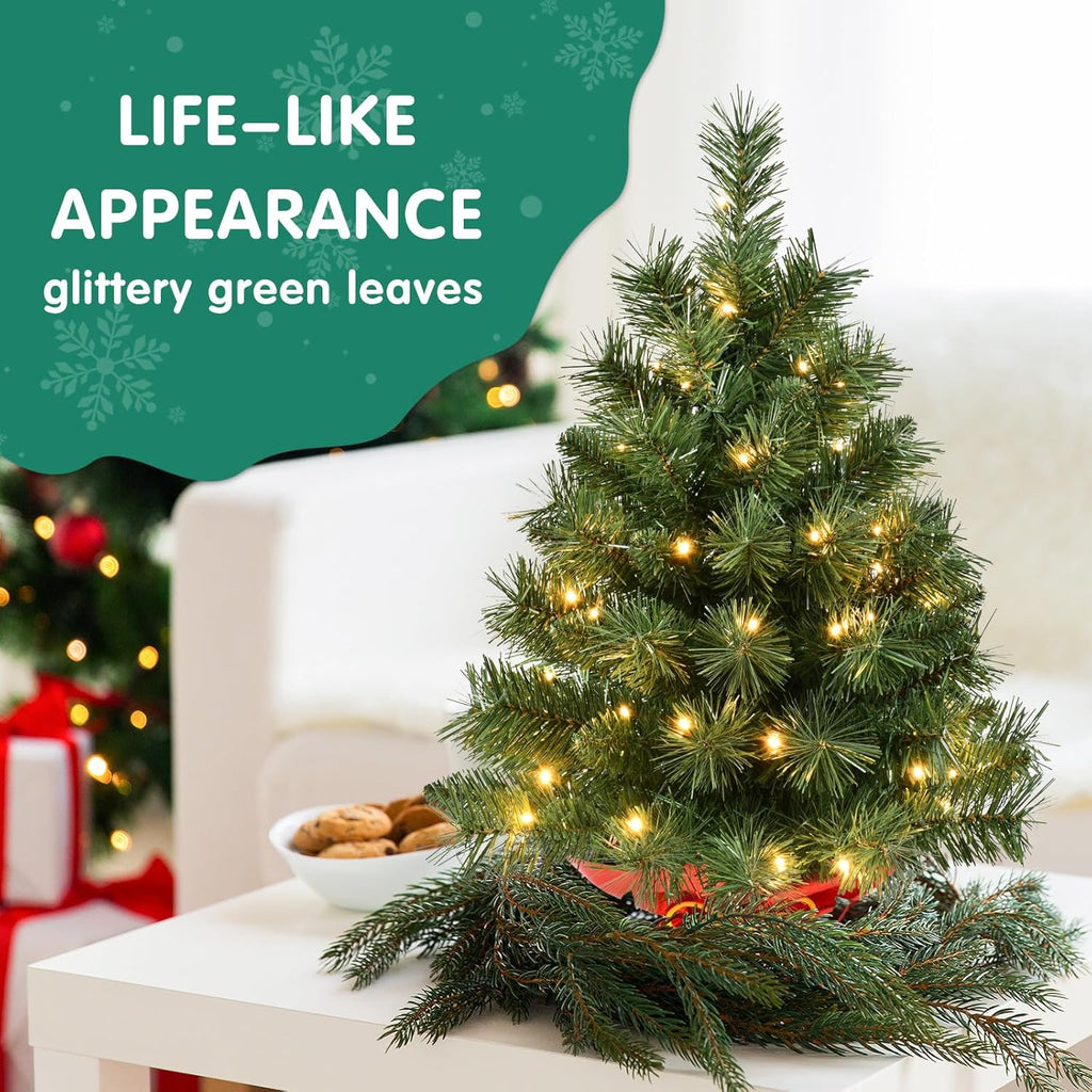 Leeheeyee Mini Christmas Tree with 50 LED Lights