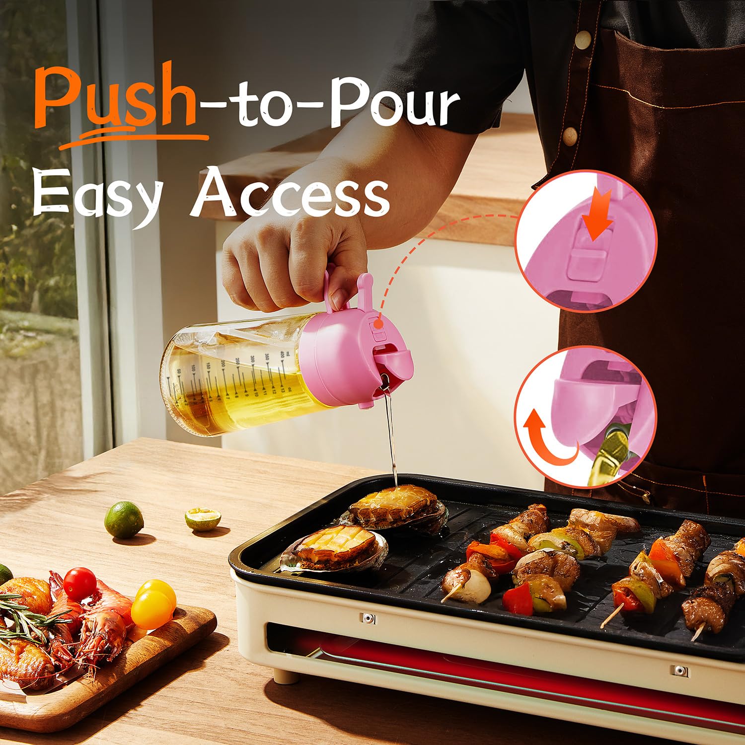 TrendPlain 16oz/470ml Glass Olive Oil Sprayer for Cooking