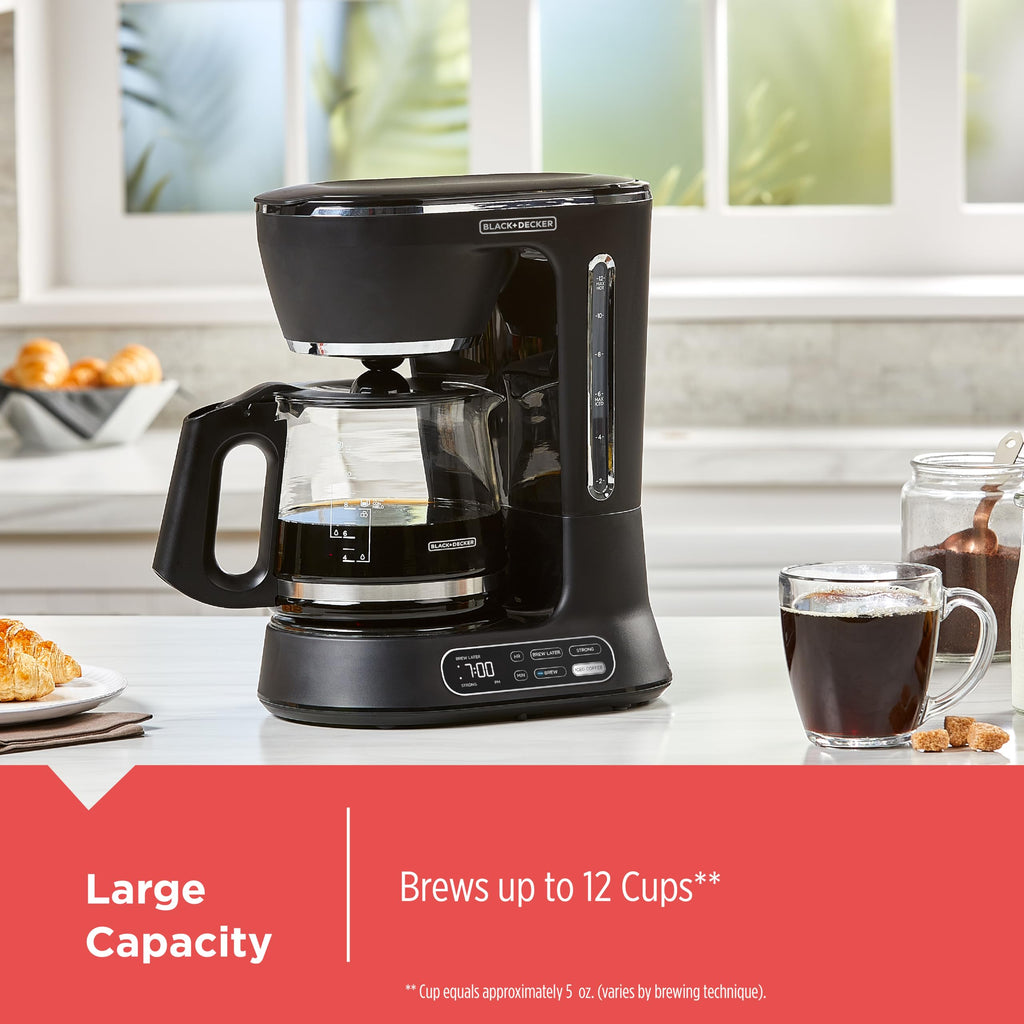 DECKER 12-Cup Digital Coffee Maker for Perfect Brews