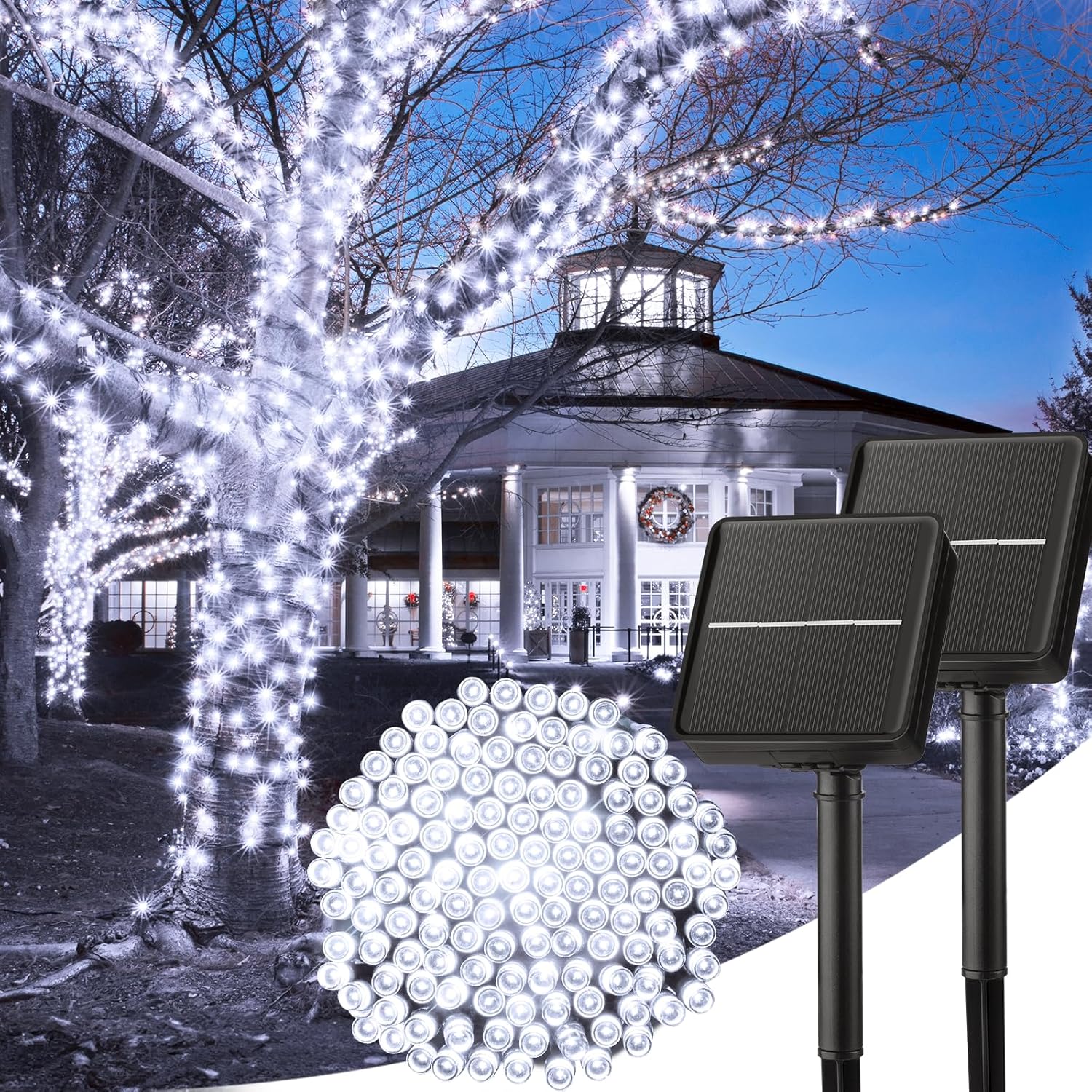Minetom Solar String Lights 40FT 100 LED Waterproof