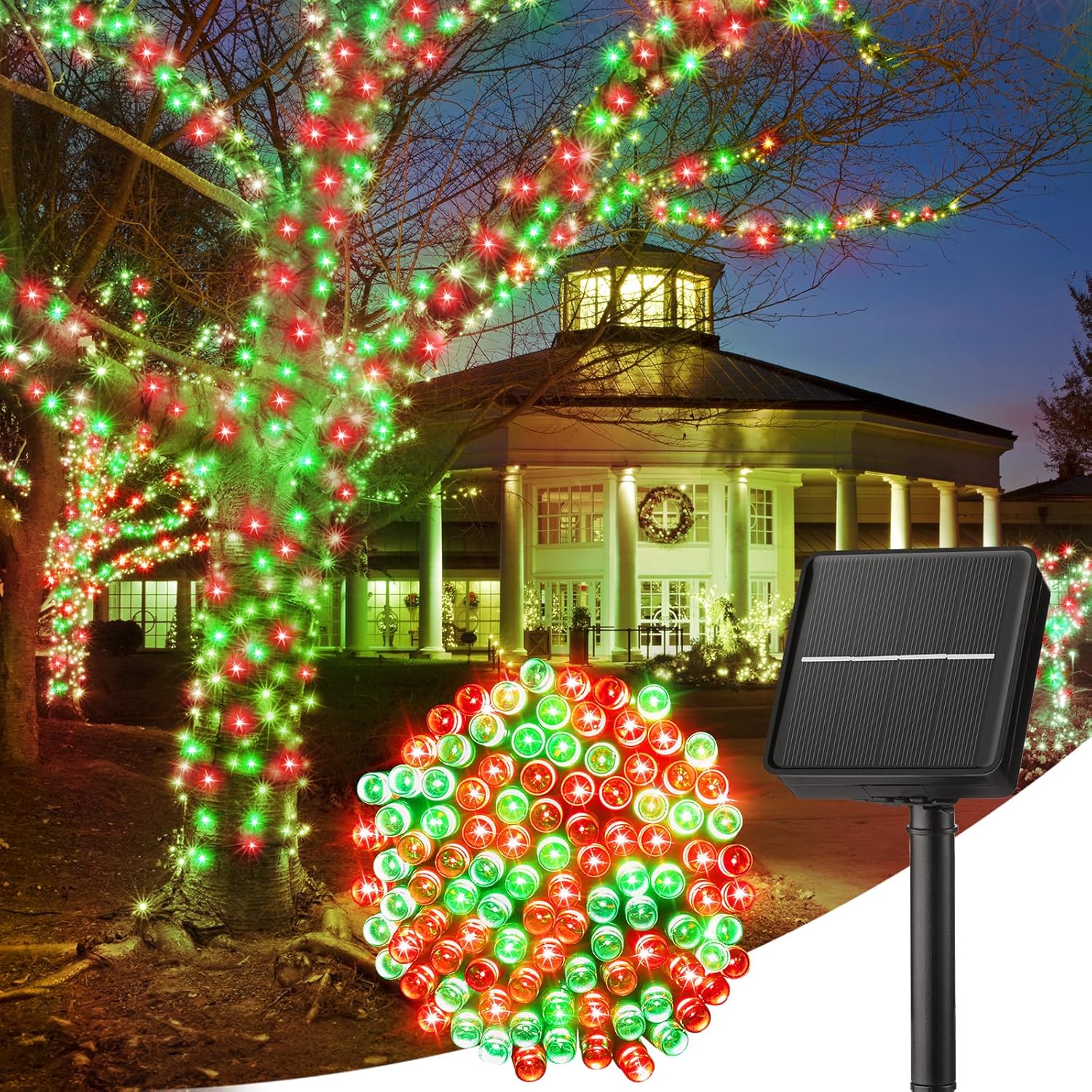 Minetom Solar String Lights 40FT 100 LED Waterproof