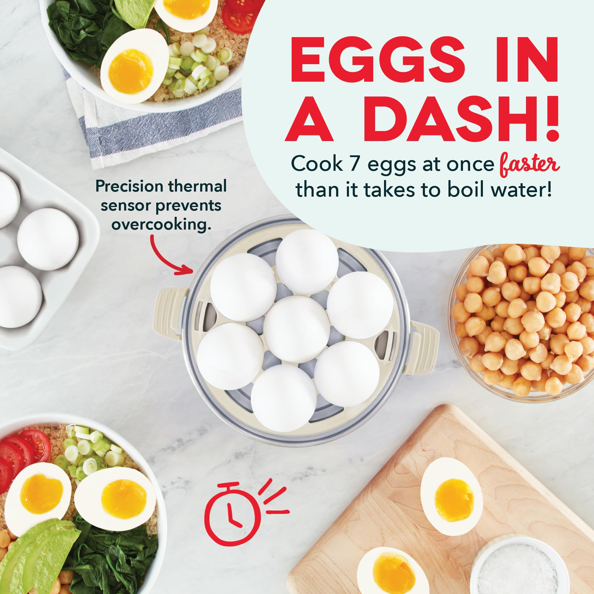 DASH Rapid Egg Cooker: 7 Egg Capacity Electric Egg Cooker for Hard Boiled Eggs